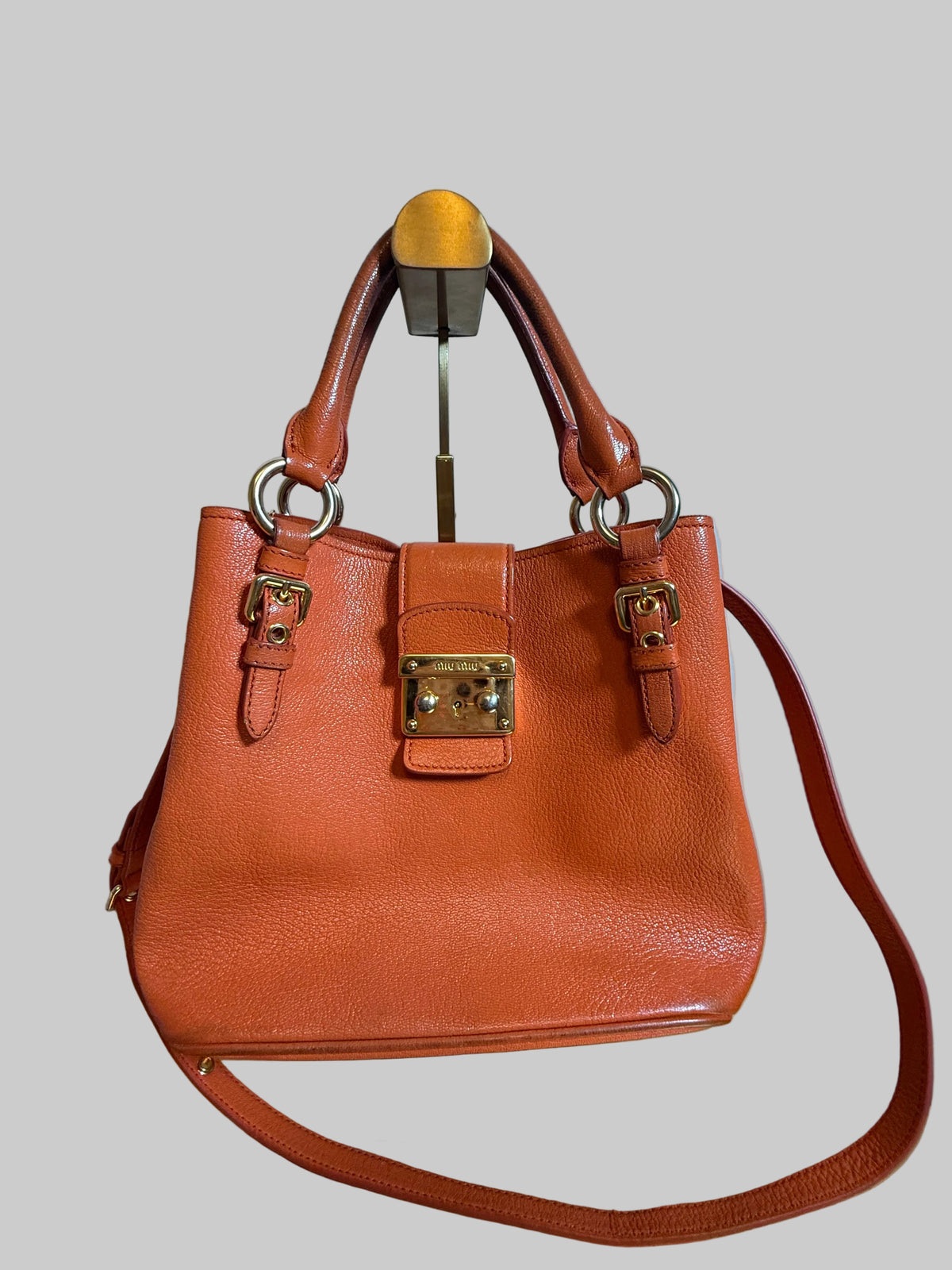 Miu Miu Madras Push-Lock Tote