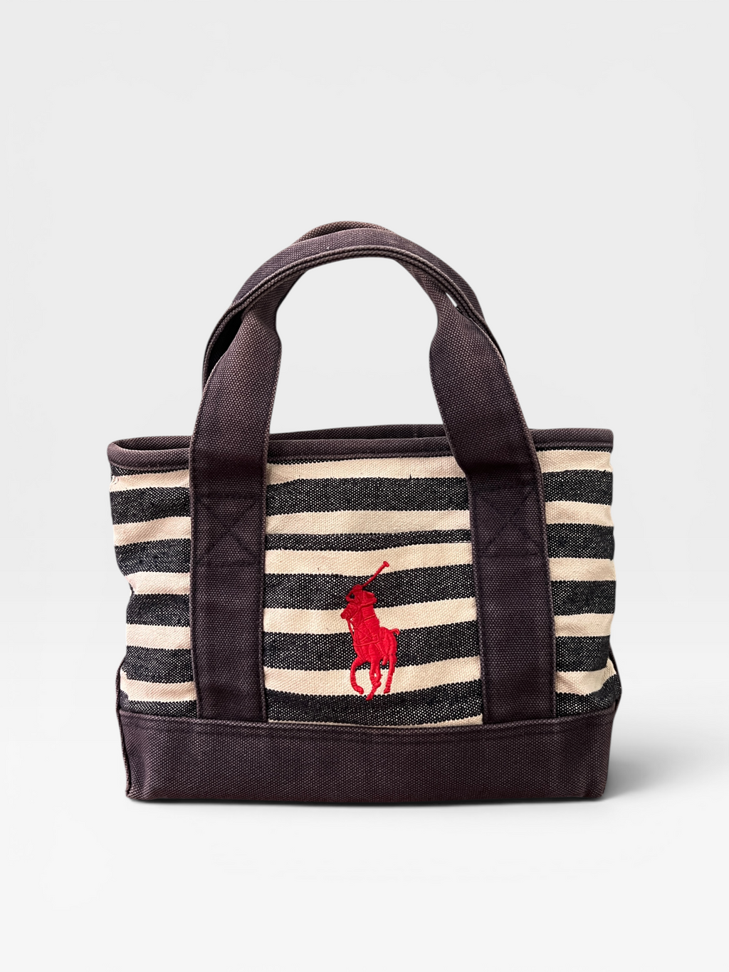 Polo Ralph Lauren Canvas Striped Mini Tote
