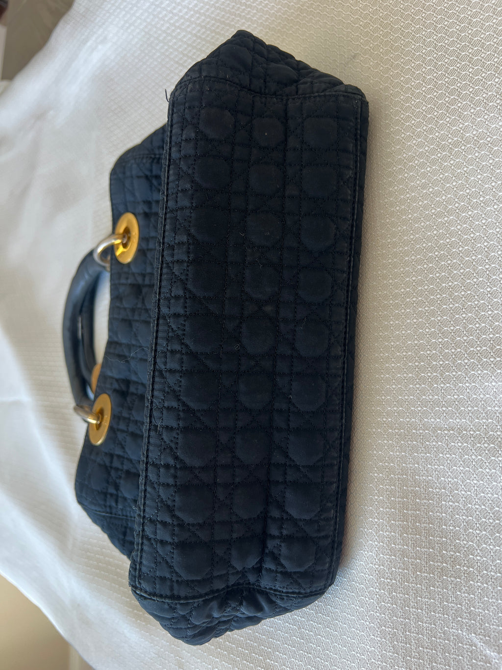 Christian Dior Canage Hand Bag Nylon Black