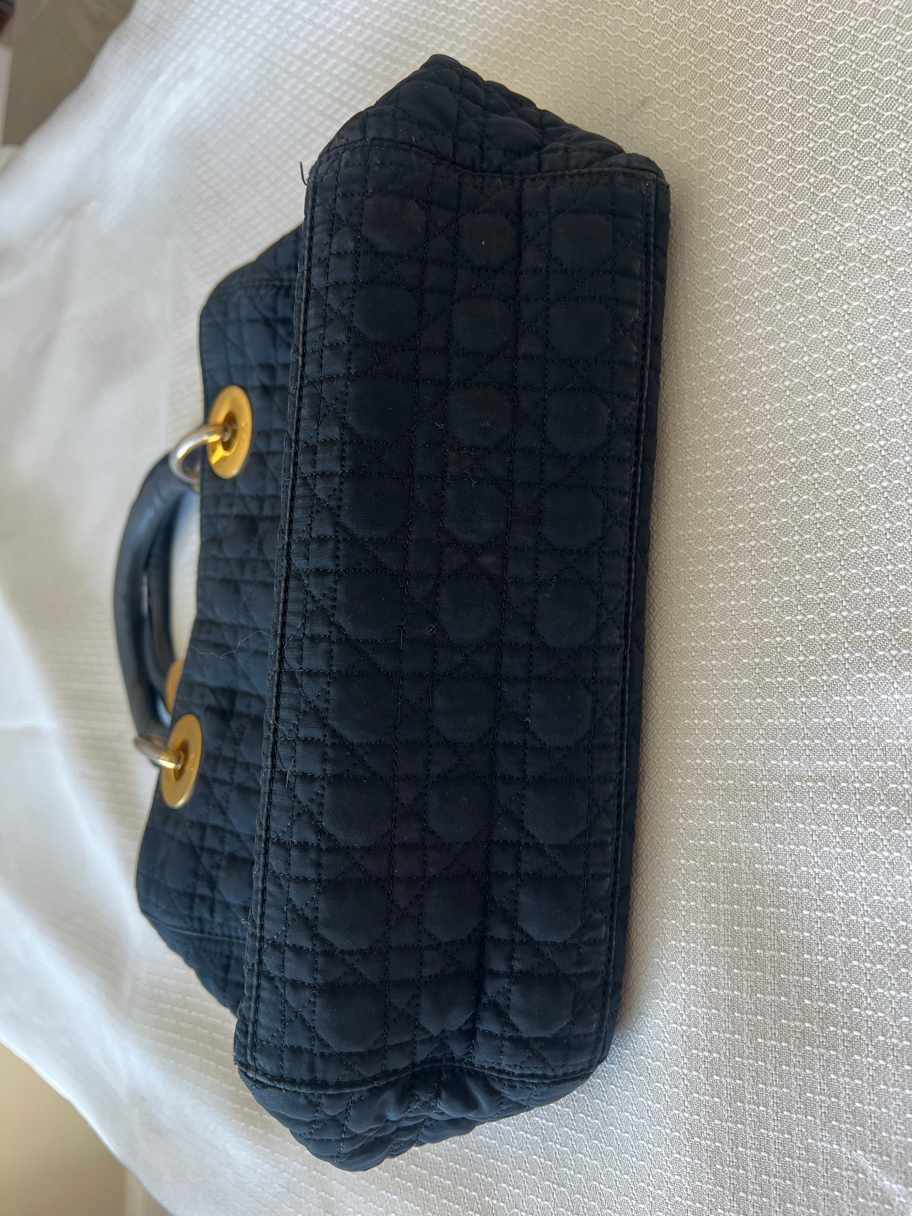 Christian Dior Canage Hand Bag Nylon Black