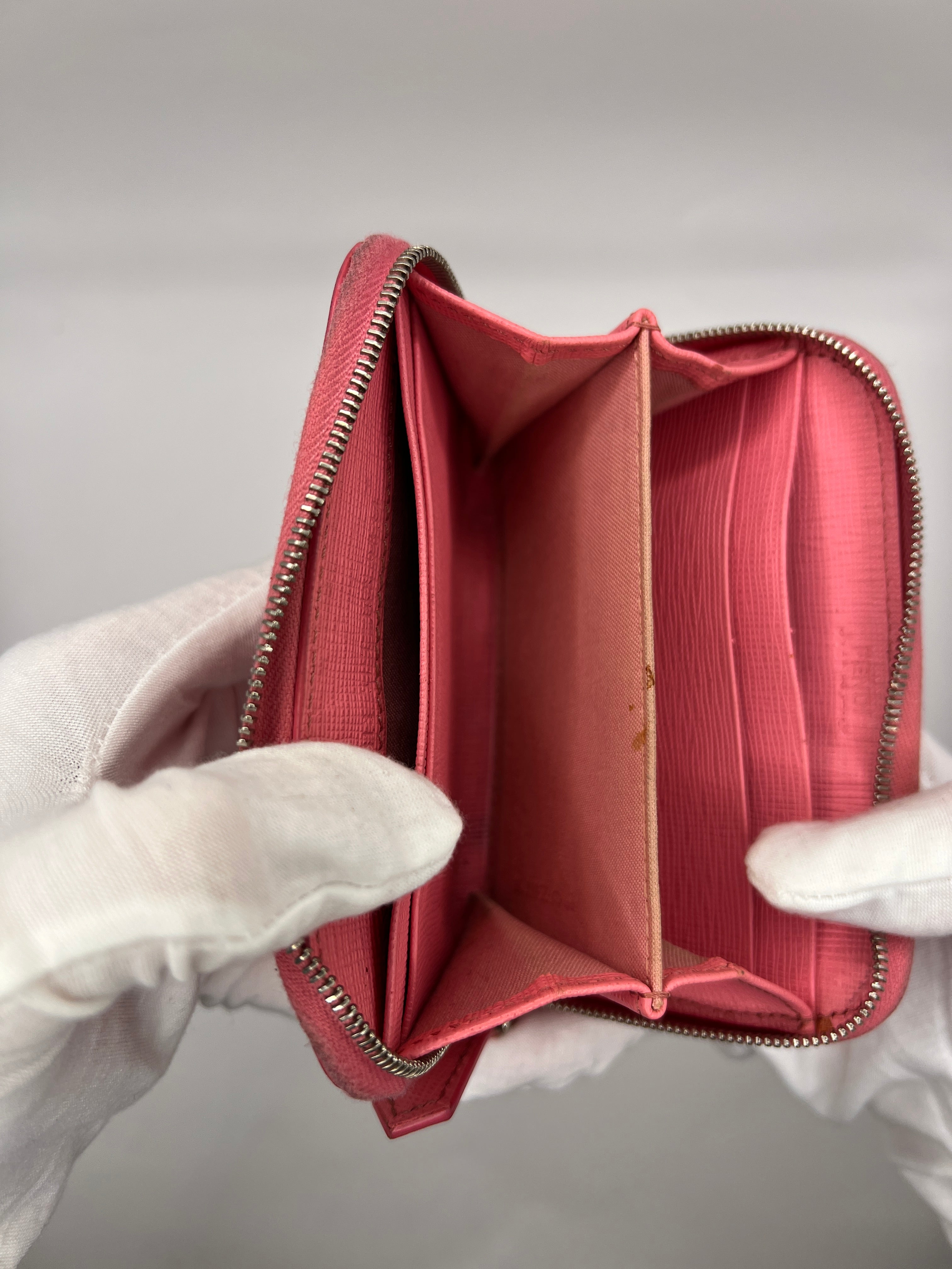 Fendi Pink Monster Eyes Compact Leather Wallet