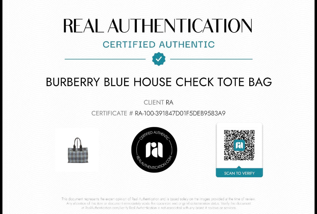 Burberry Blue House Check Tote Bag