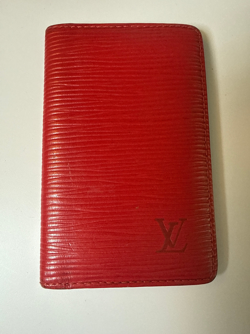 Louis Vuitton Red Epi Leather Card Case / Business Card Holder - Made in Spain
