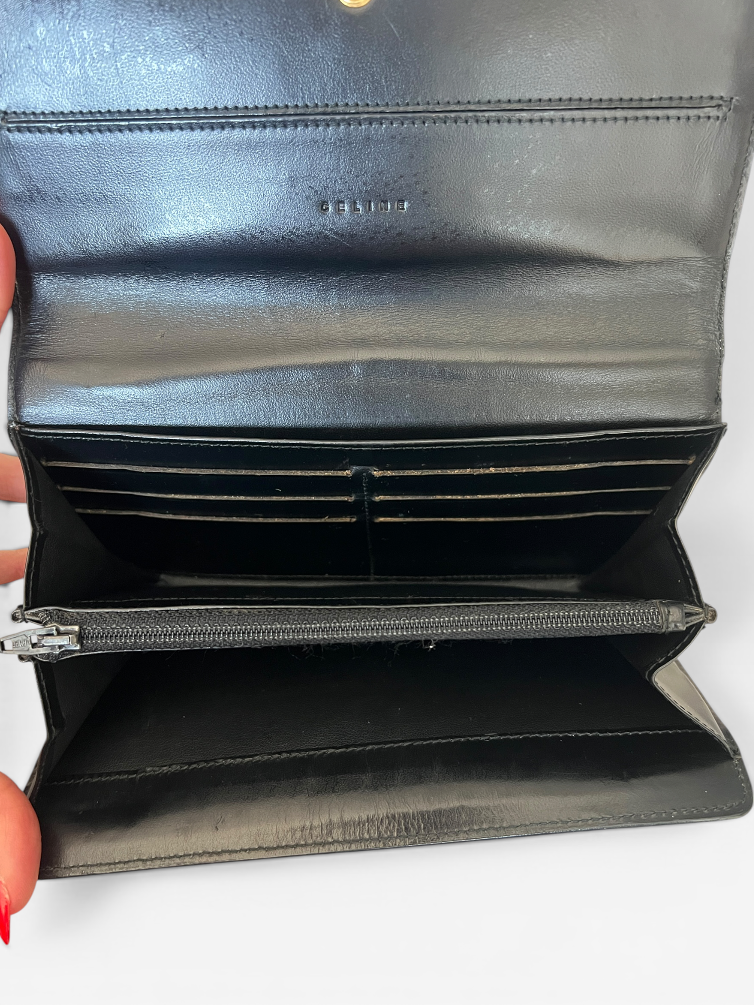 Celine Macadam Canvas Continental Wallet – Black
