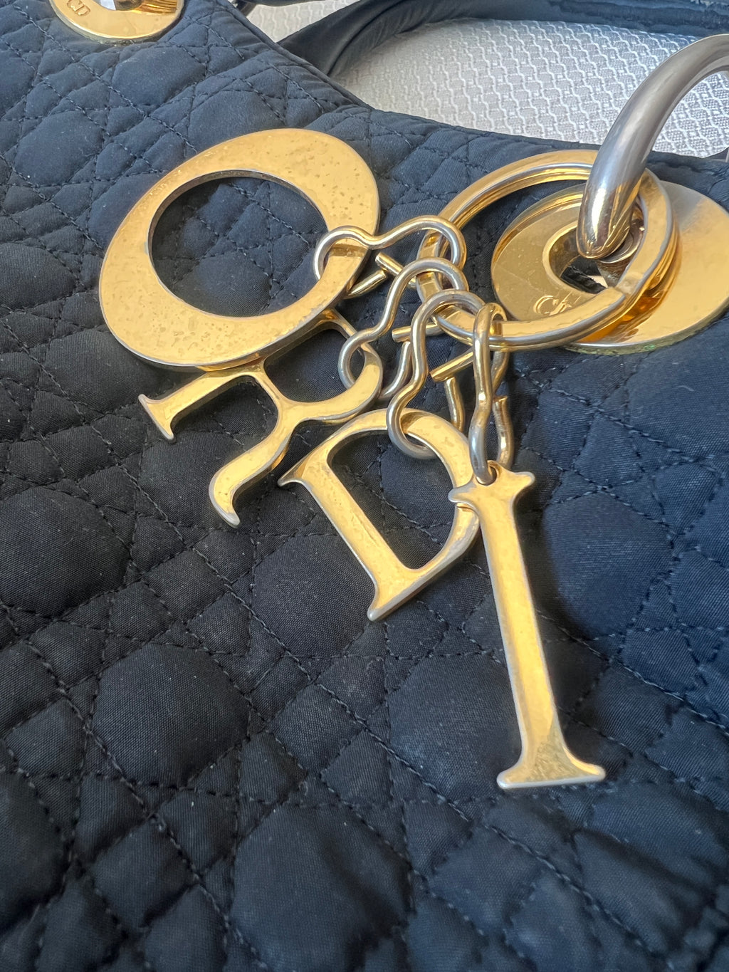 Christian Dior Canage Hand Bag Nylon Black