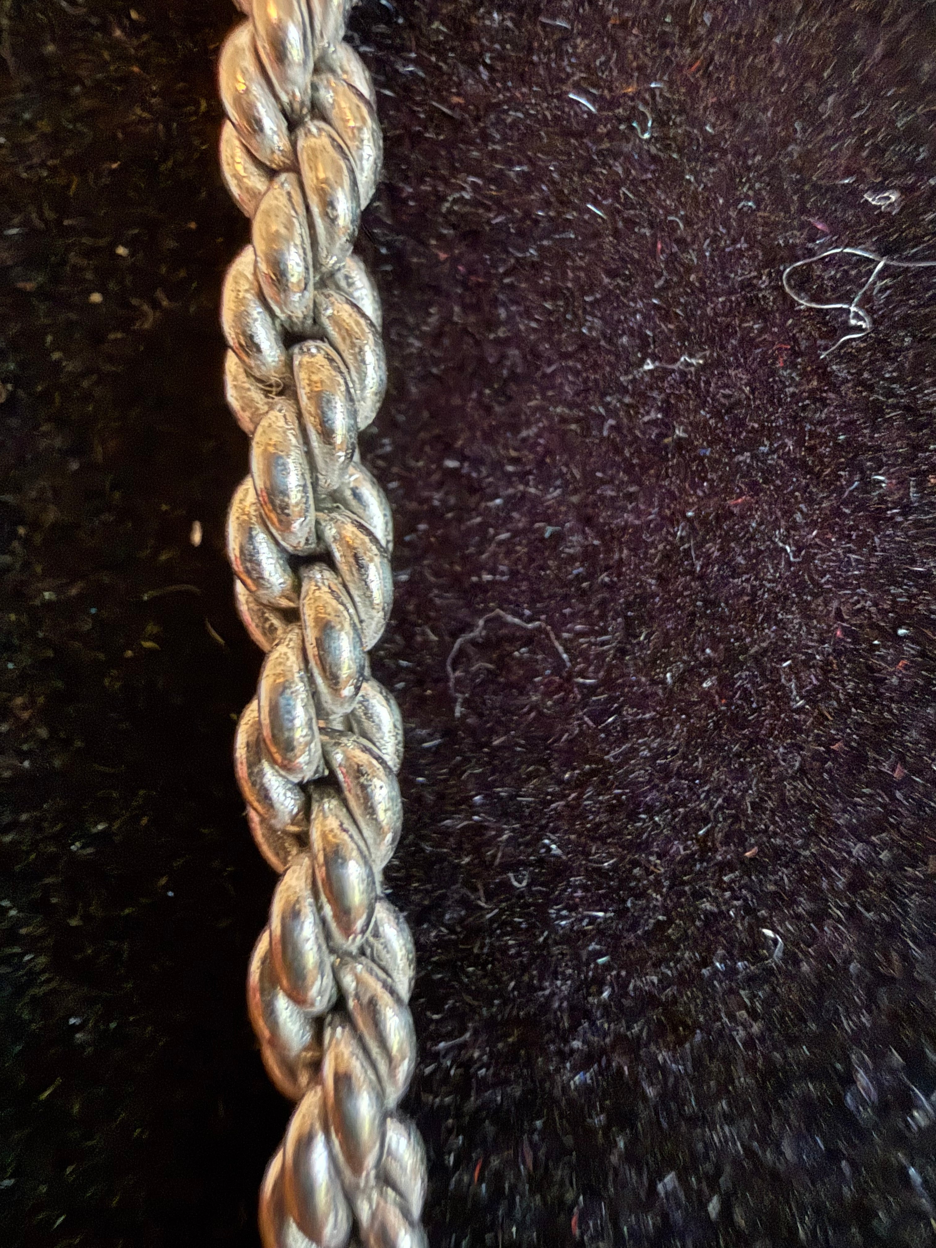 Vintage Yves Saint Laurent Silver rope chain Necklace