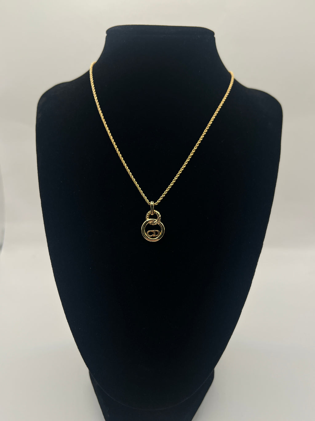 Vintage Christian Dior CD Rope Chain Necklace