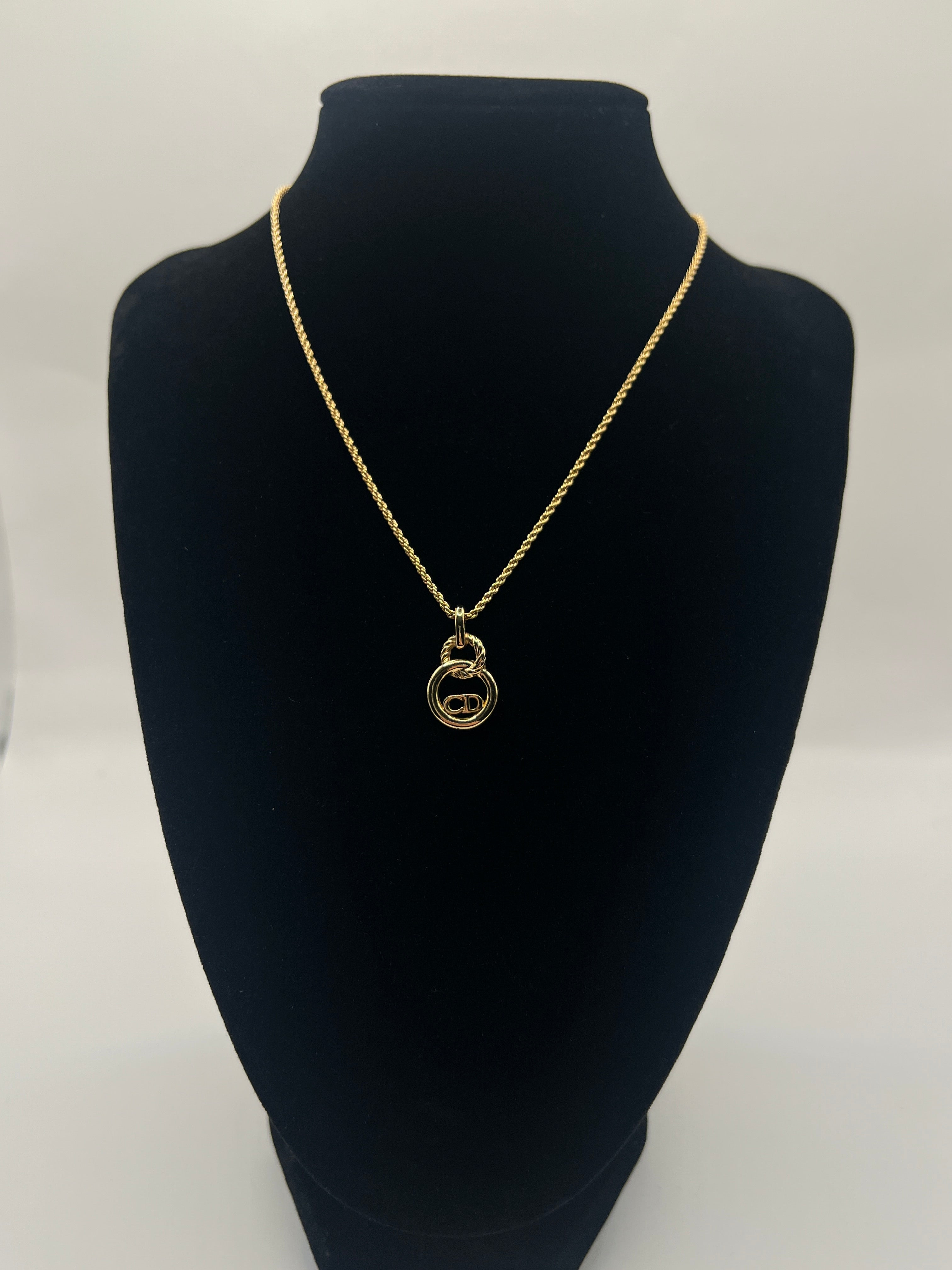 Vintage Christian Dior CD Rope Chain Necklace