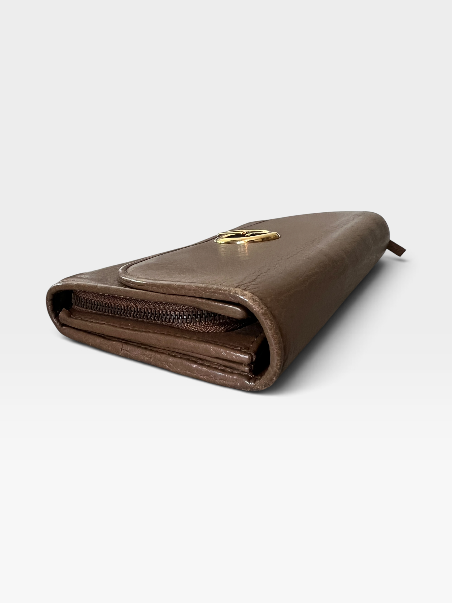 Gucci Interlocking GG Continental Wallet – Taupe Leather