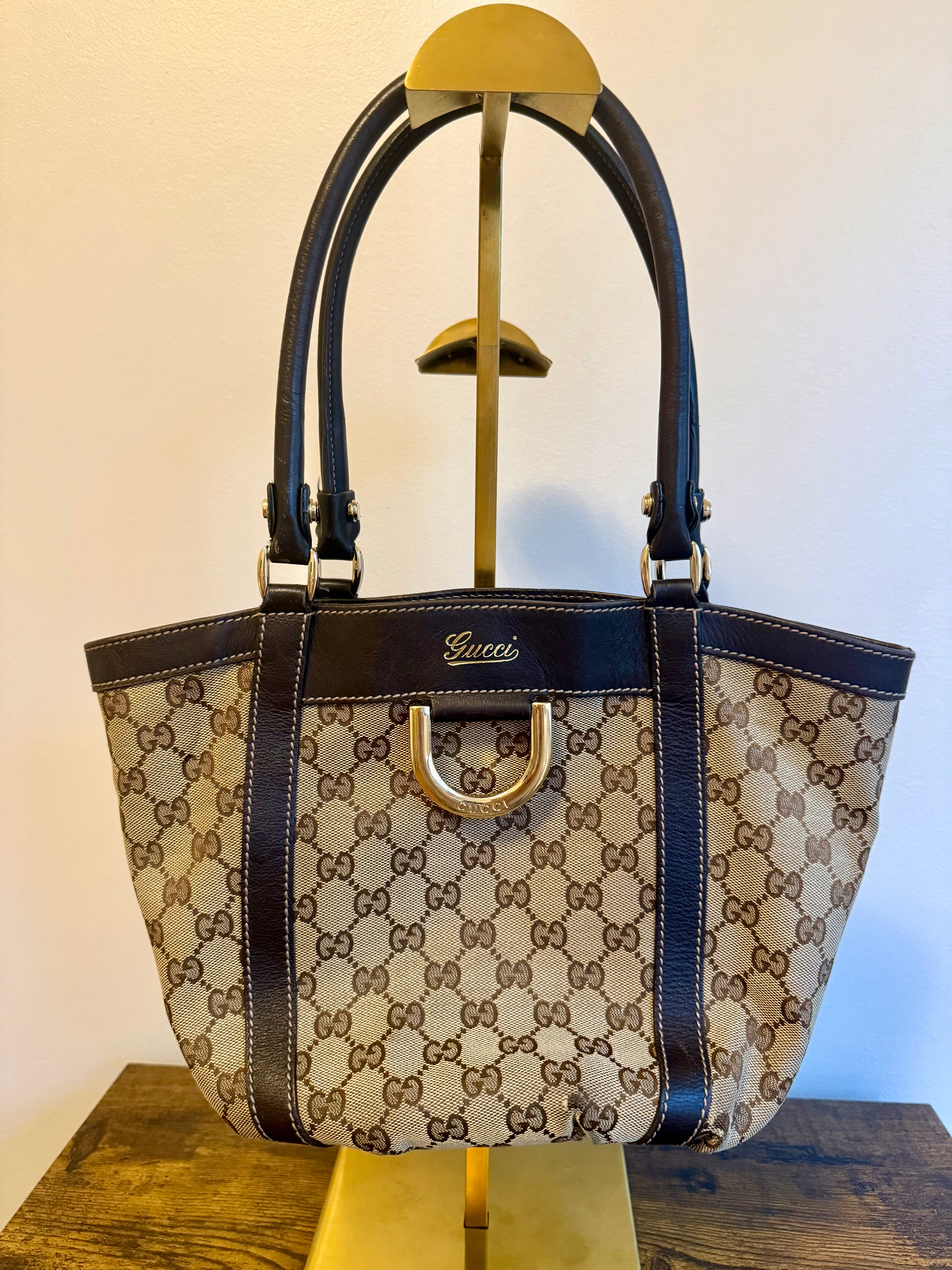 Gucci Abbey D-Ring Tote in Classic GG Monogram Canvas