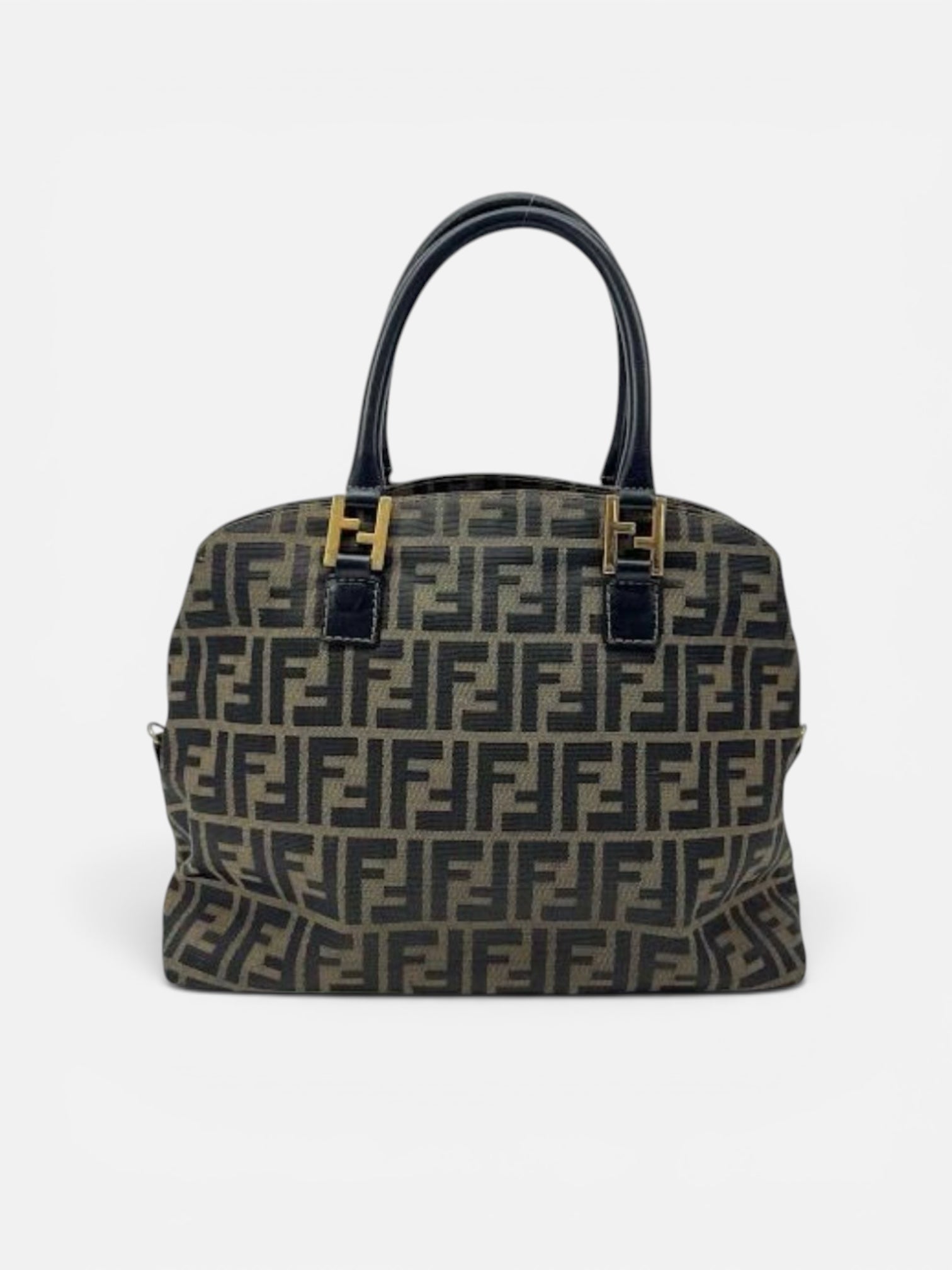 Fendi Zucca Canvas Top Handle Satchel Bag – Brown & Black