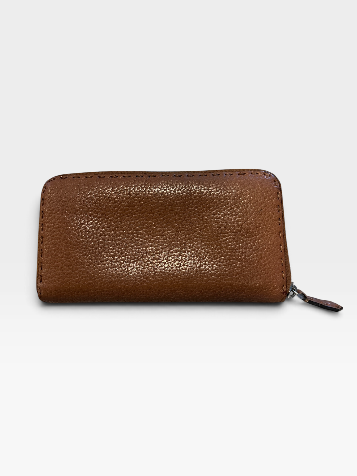 Fendi Selleria Leather Zip Around Wallet