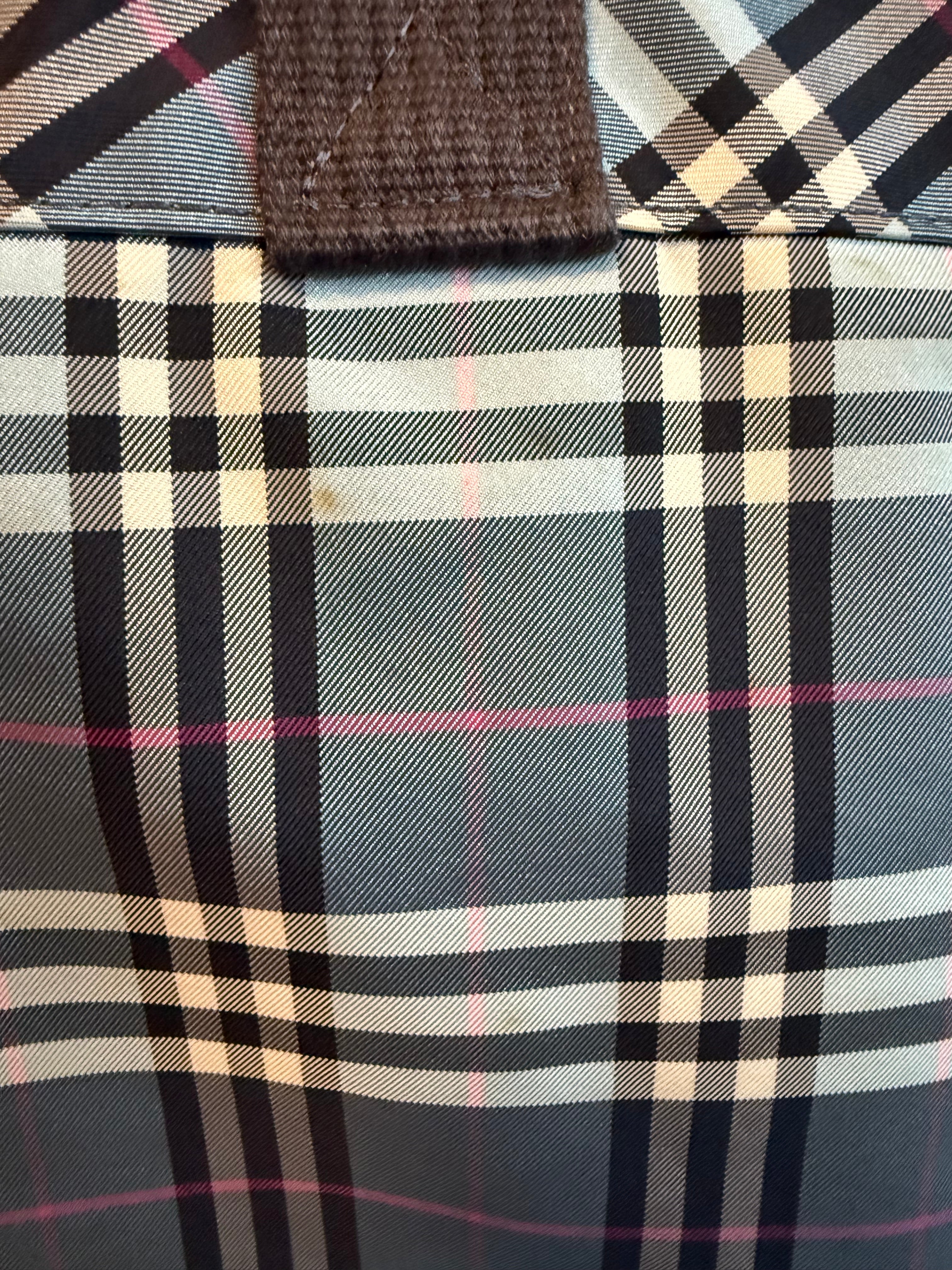 Burberry Blue Nova Check Nylon Tote