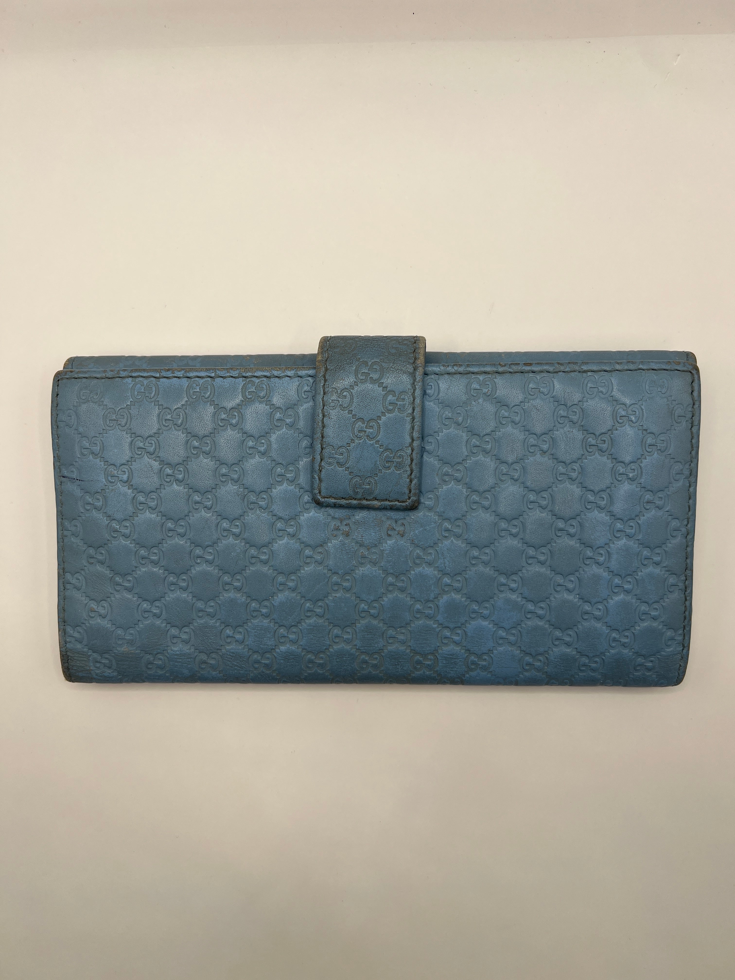 Gucci Microguccissima Light Blue Continental Snap Wallet