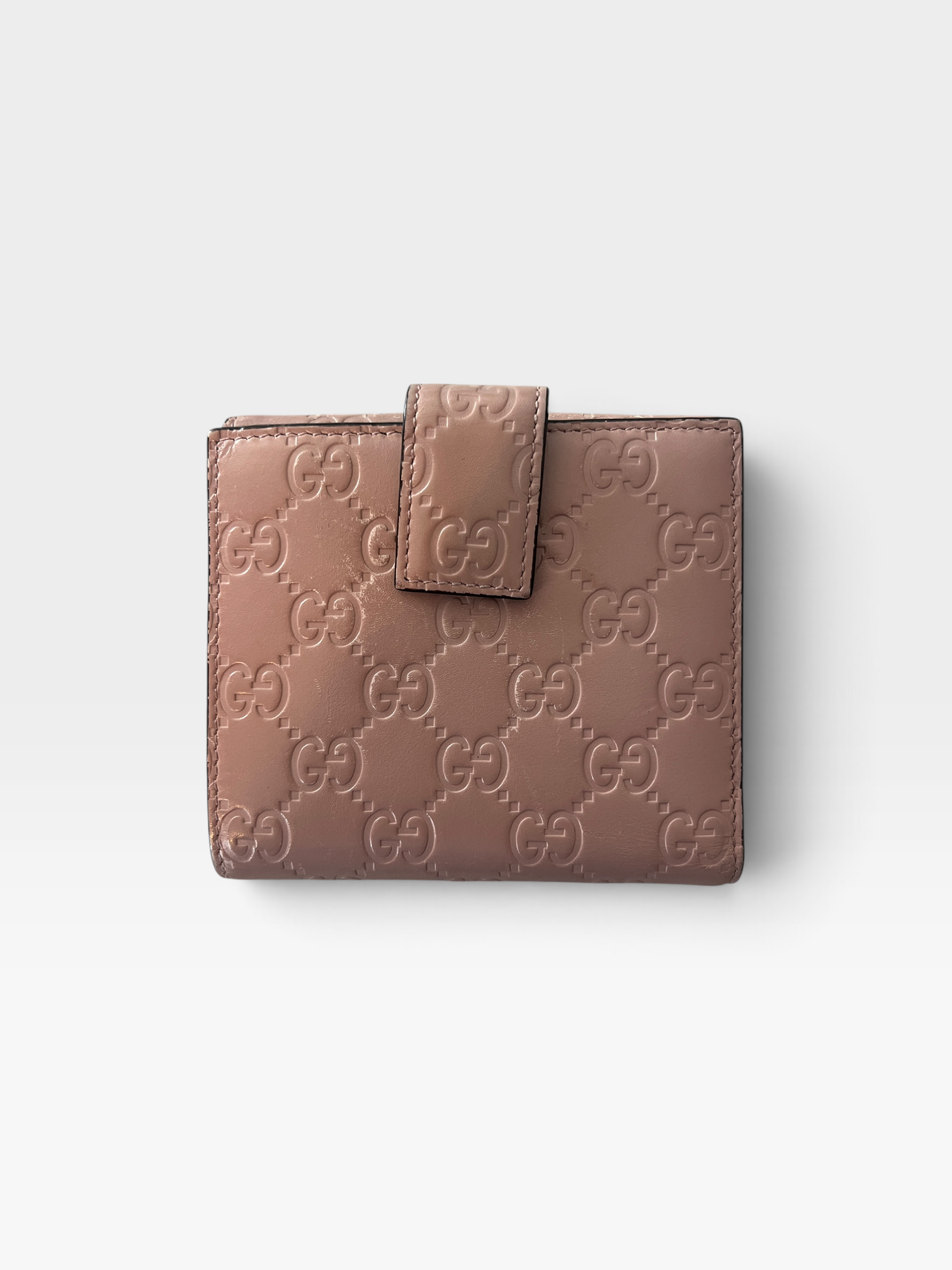 Gucci Guccissima Bow French Wallet – Dusty Pink