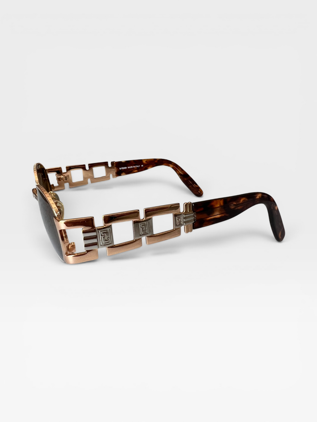 Fendi SL7069 Oval Logo Sunglasses – Gold & Tortoise
