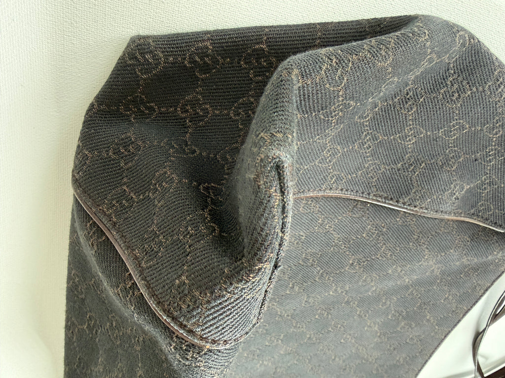 Gucci Monogram Hobo Canvas Shoulder Bag