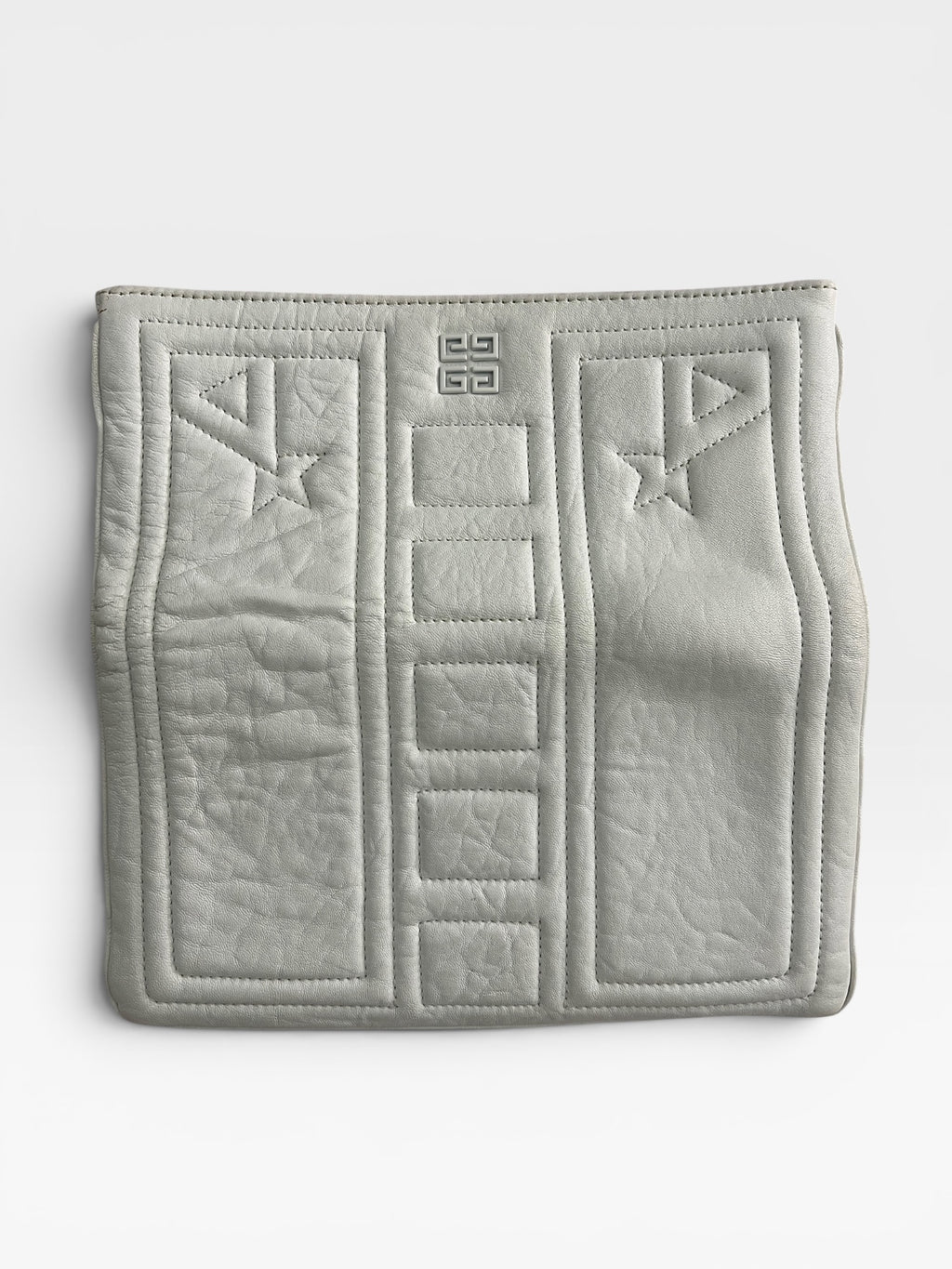 Givenchy White Leather Foldover Wallet Clutch