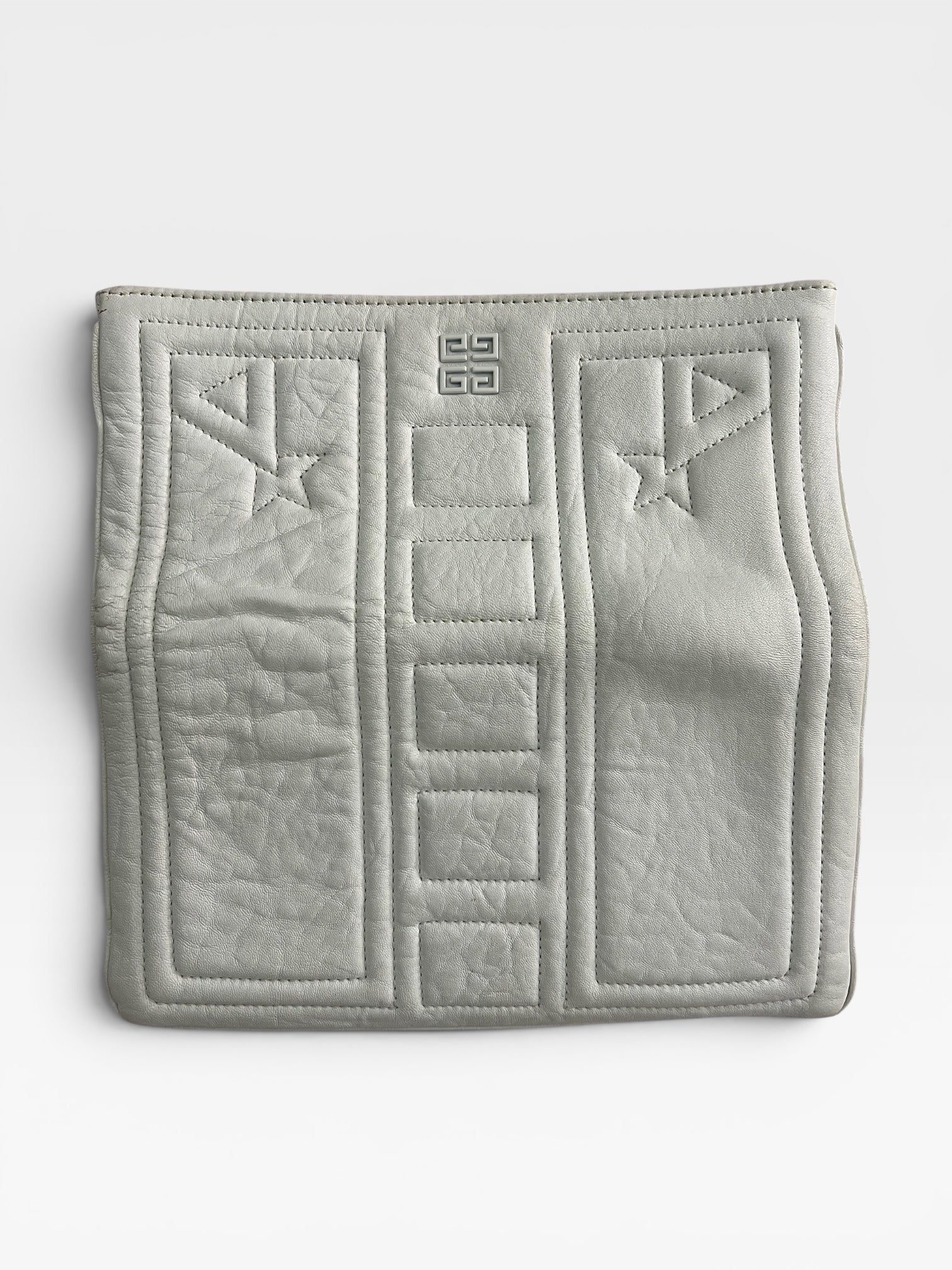 Givenchy White Leather Foldover Wallet Clutch