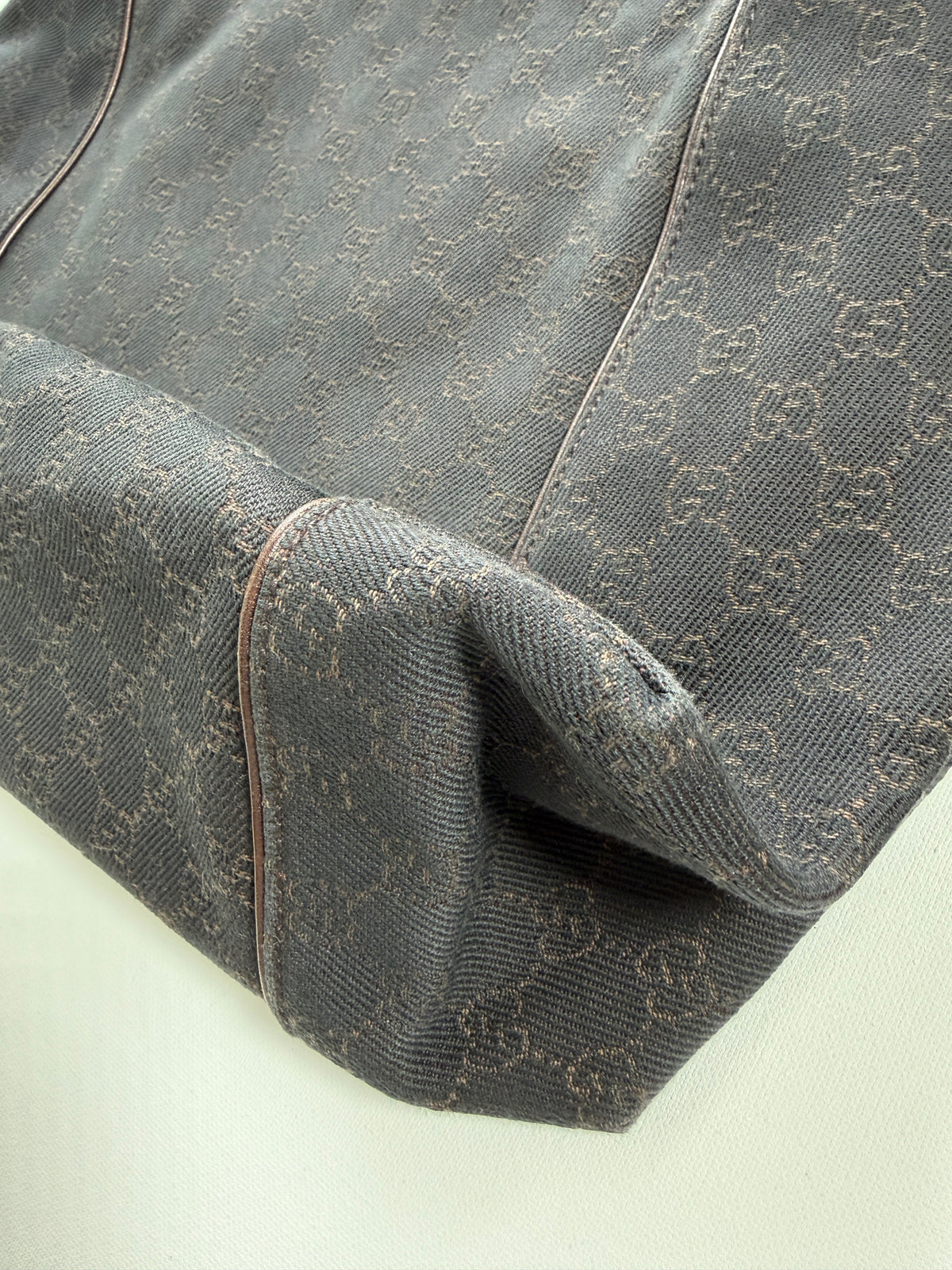 Gucci Monogram Hobo Canvas Shoulder Bag