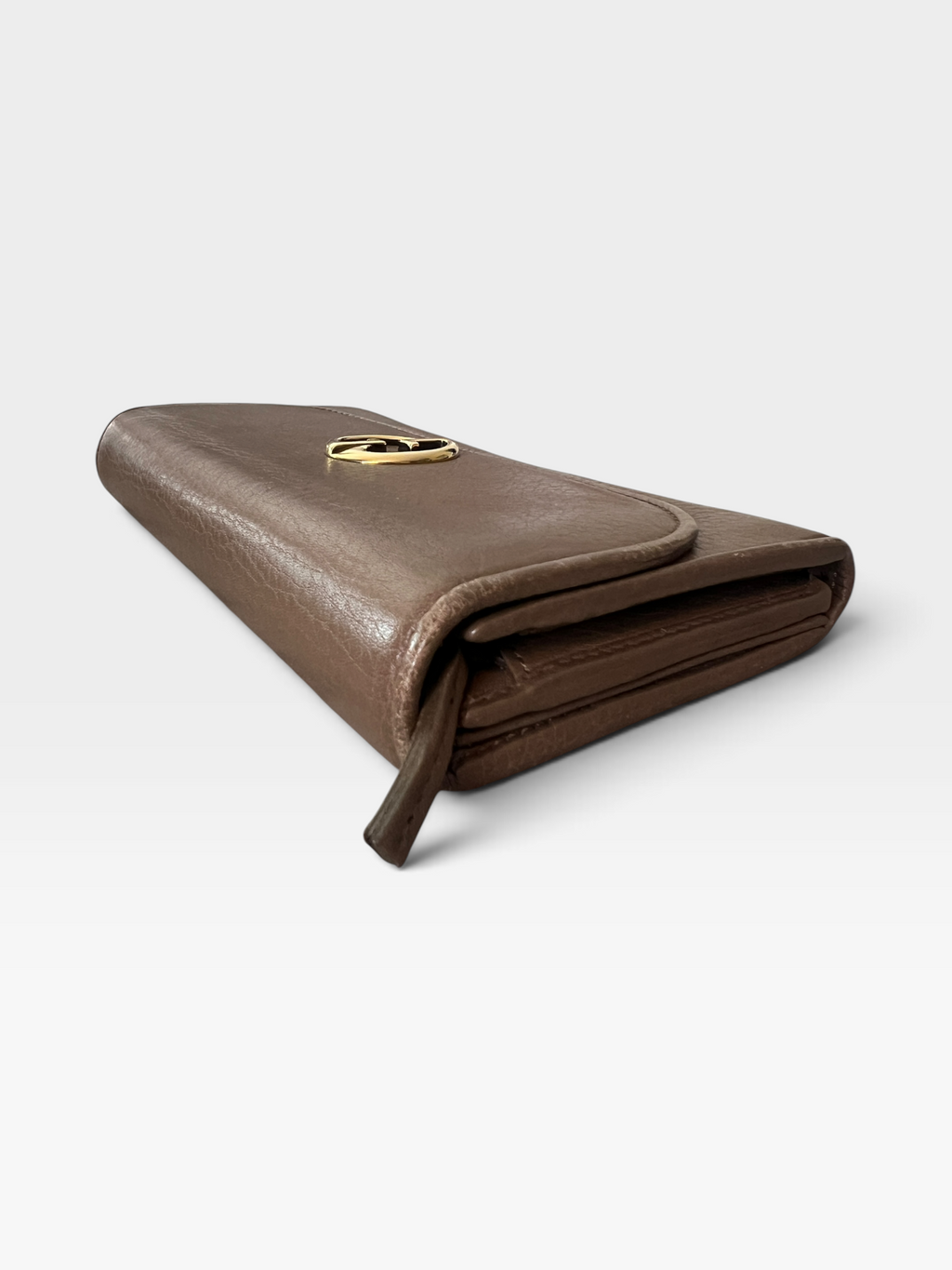 Gucci Interlocking GG Continental Wallet – Taupe Leather