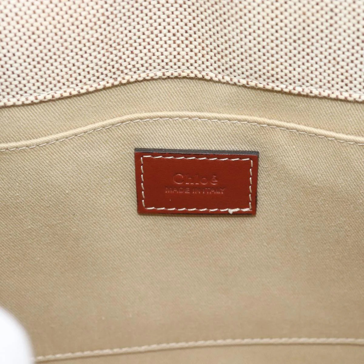 Chloe Woody Small Tote — Canvas & Leather, Signature Jacquard Straps