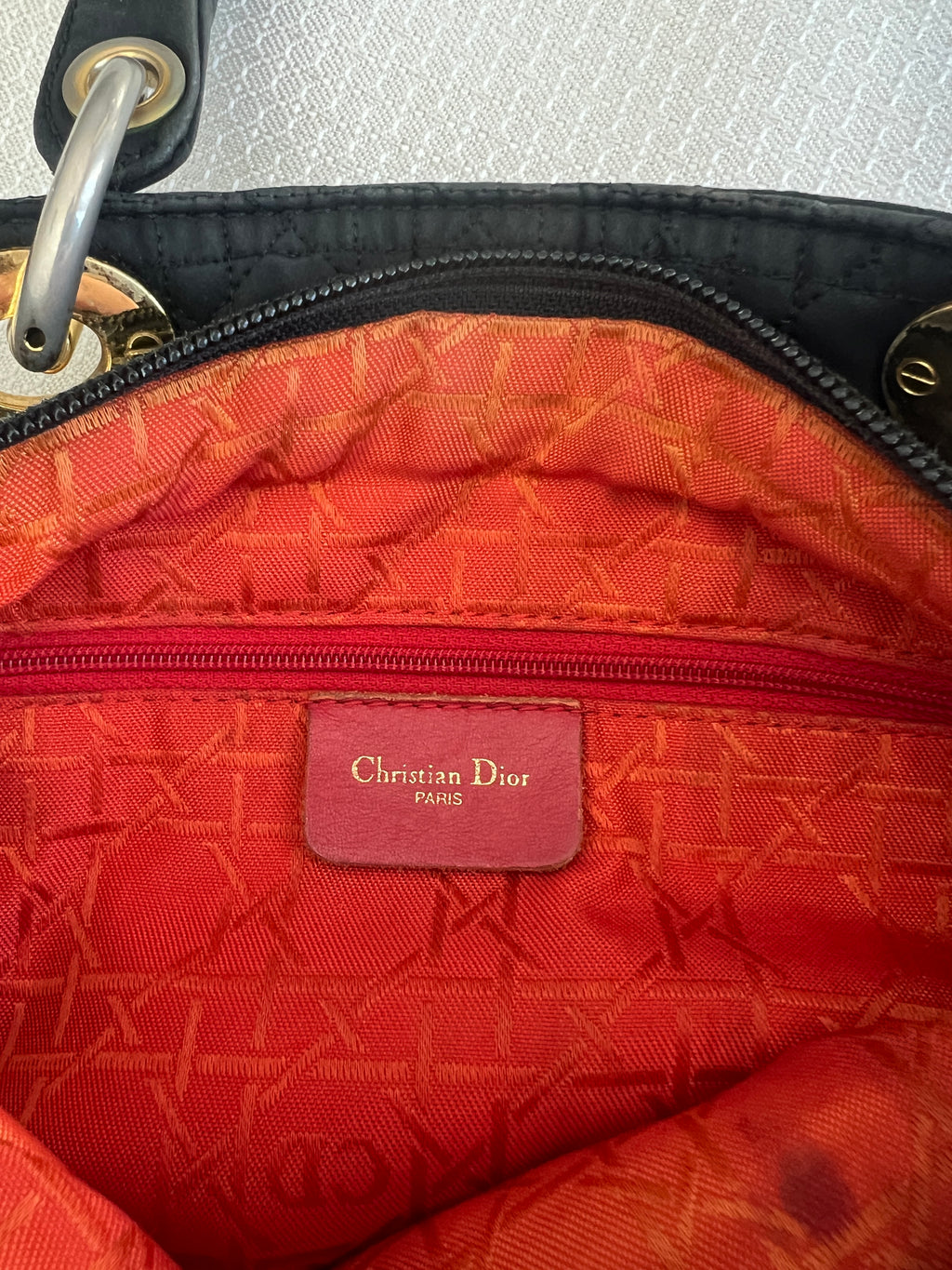 Christian Dior Canage Hand Bag Nylon Black