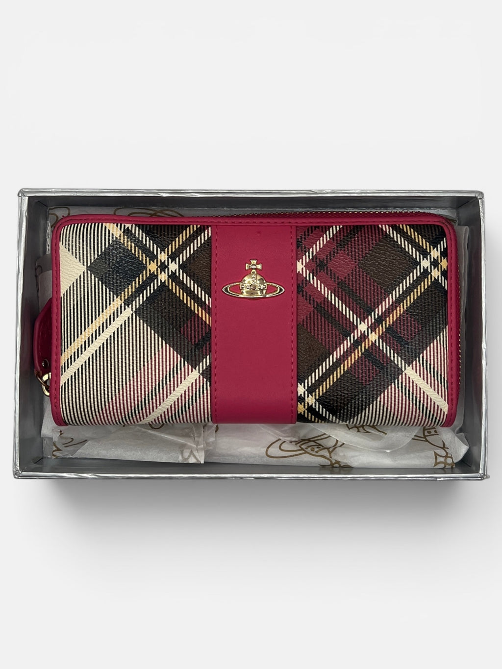 Vivienne Westwood Tartan Zip Around Wallet