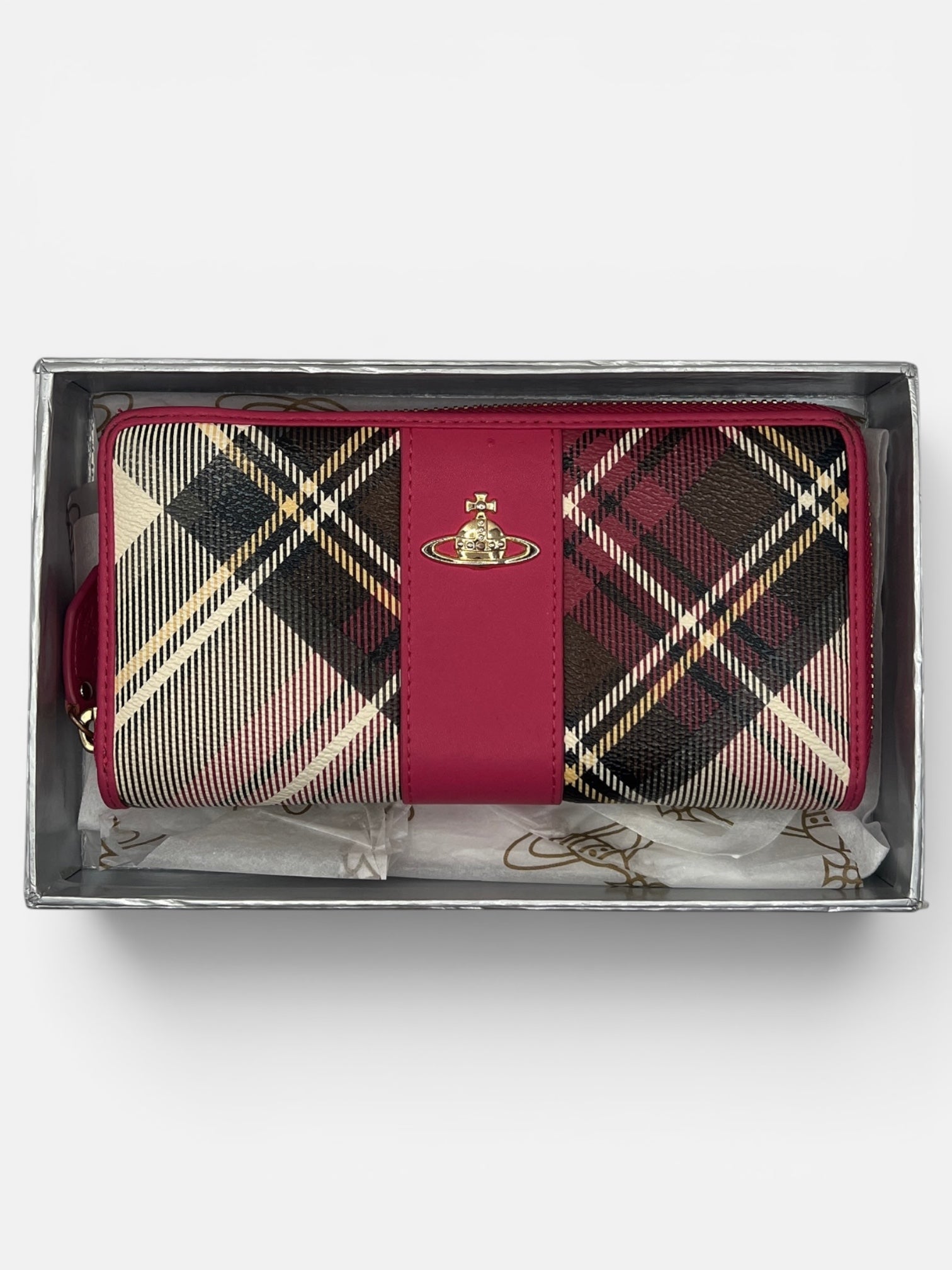 Vivienne Westwood Tartan Zip Around Wallet