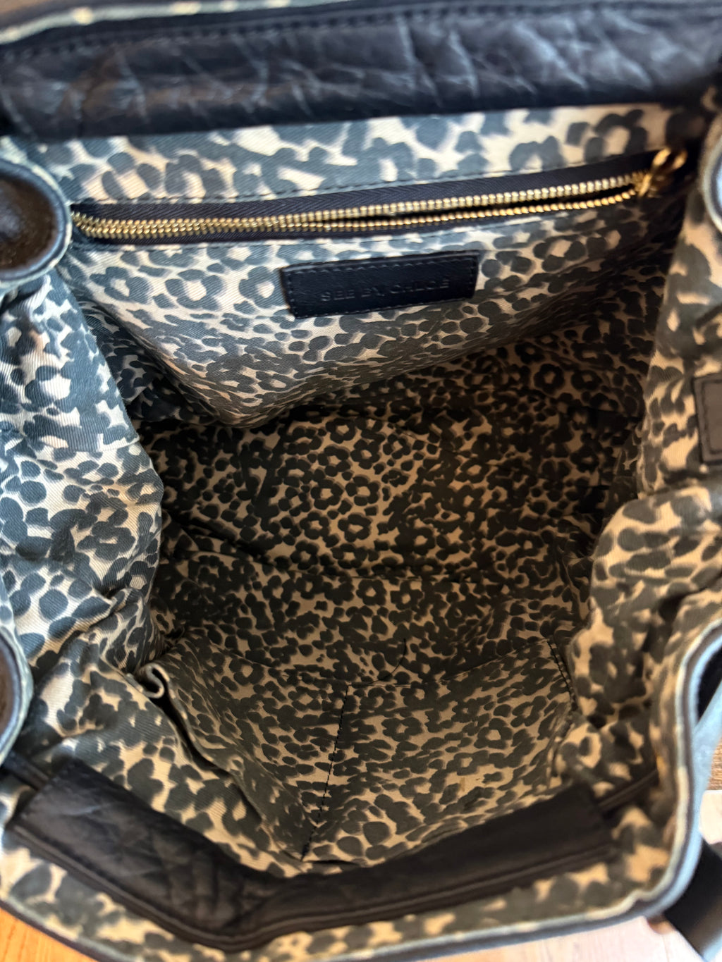 See by Chloé black pebbled leather Bucket/Satchel bag