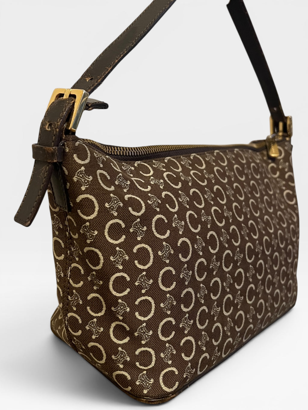 Celine Brown Macadam Canvas Pochette