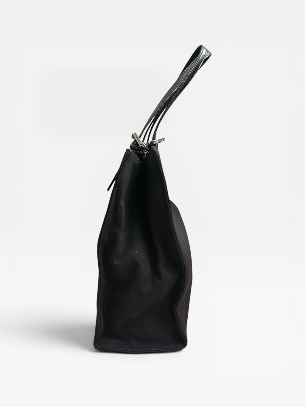Vintage Fendi Black Nylon Zucca Buckle Tote