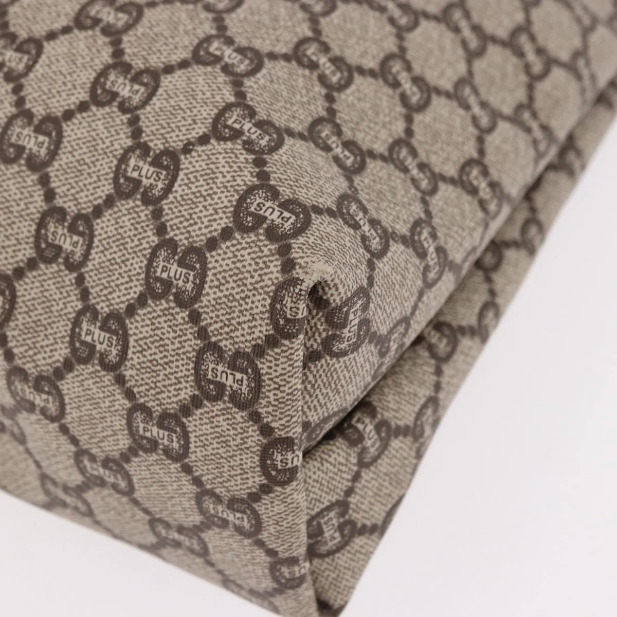 Gucci GG Plus Canvas Tote — Web Handles, Gold Hardware