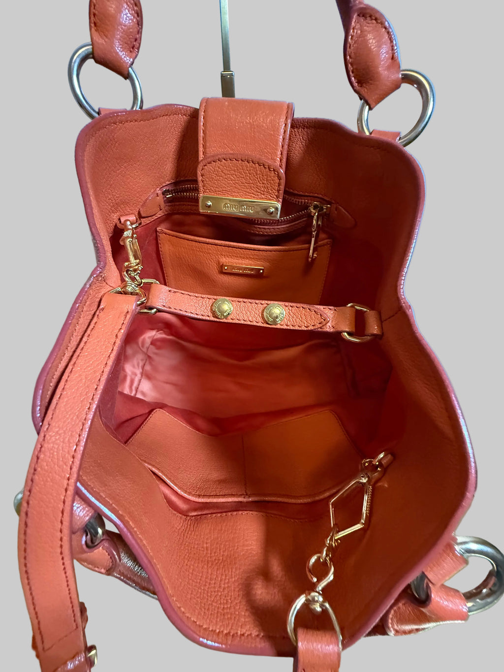 Miu Miu Madras Push-Lock Tote
