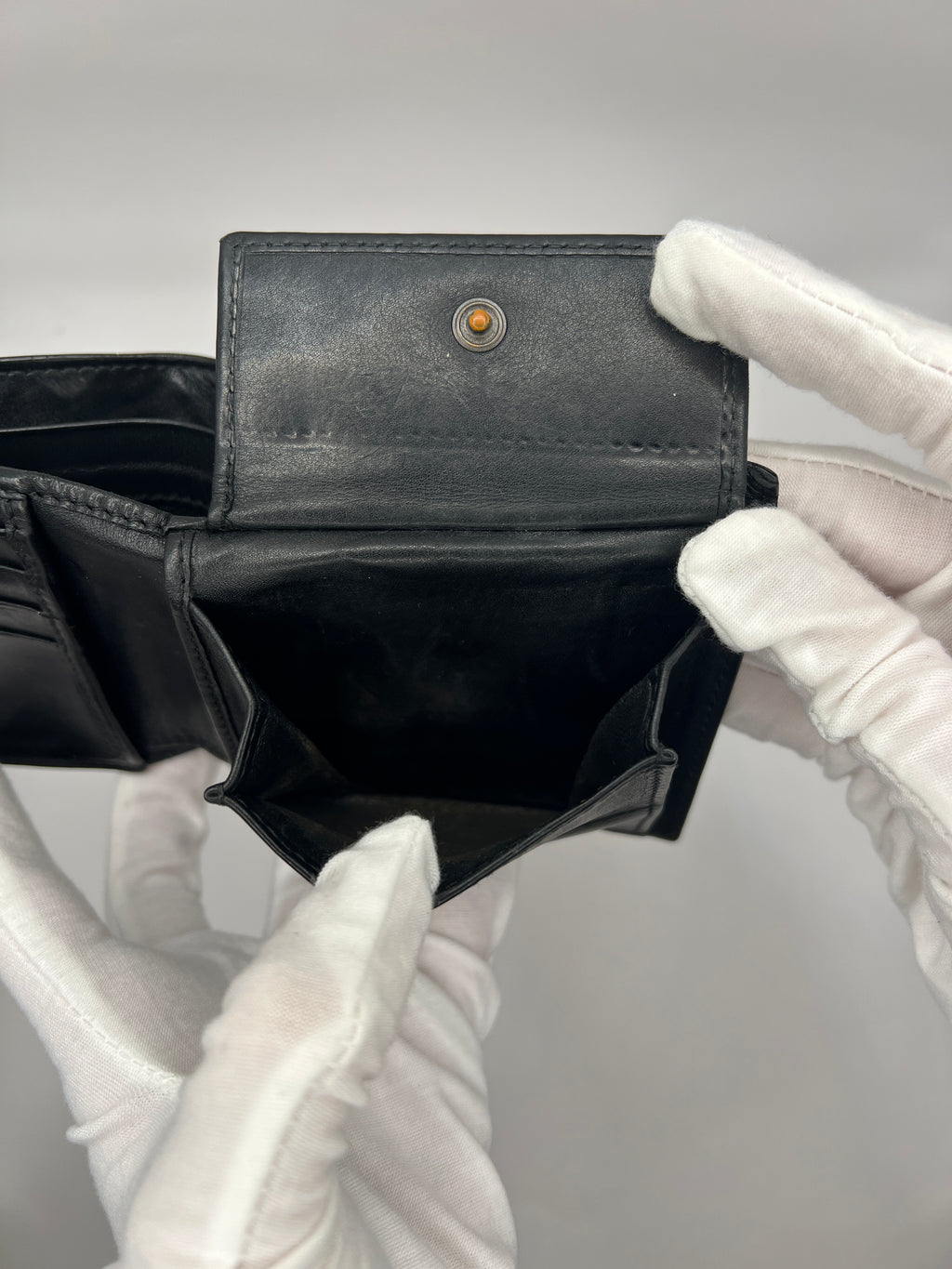 Bottega Veneta Black Intrecciato Bifold Wallet