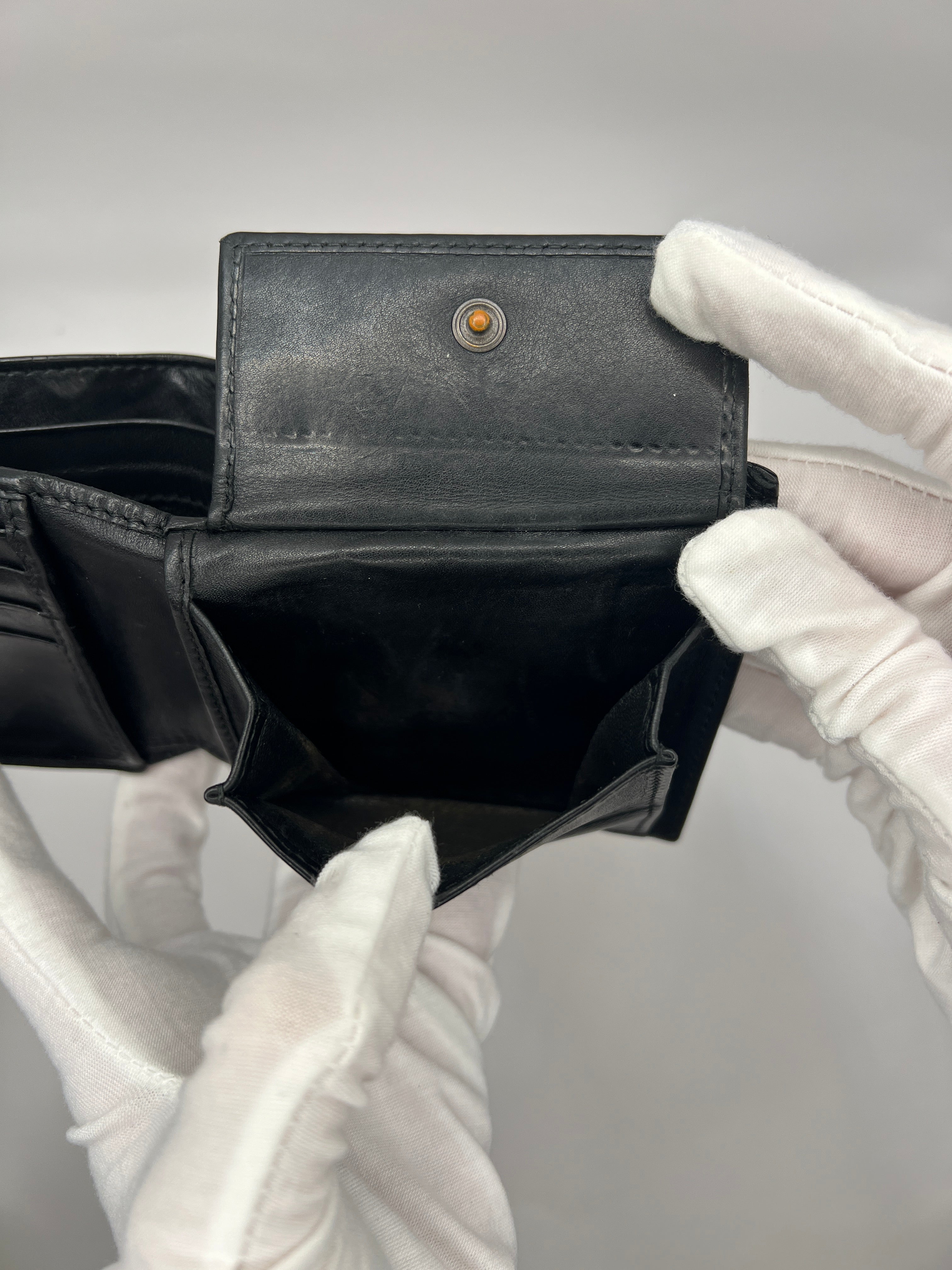 Bottega Veneta Black Intrecciato Bifold Wallet