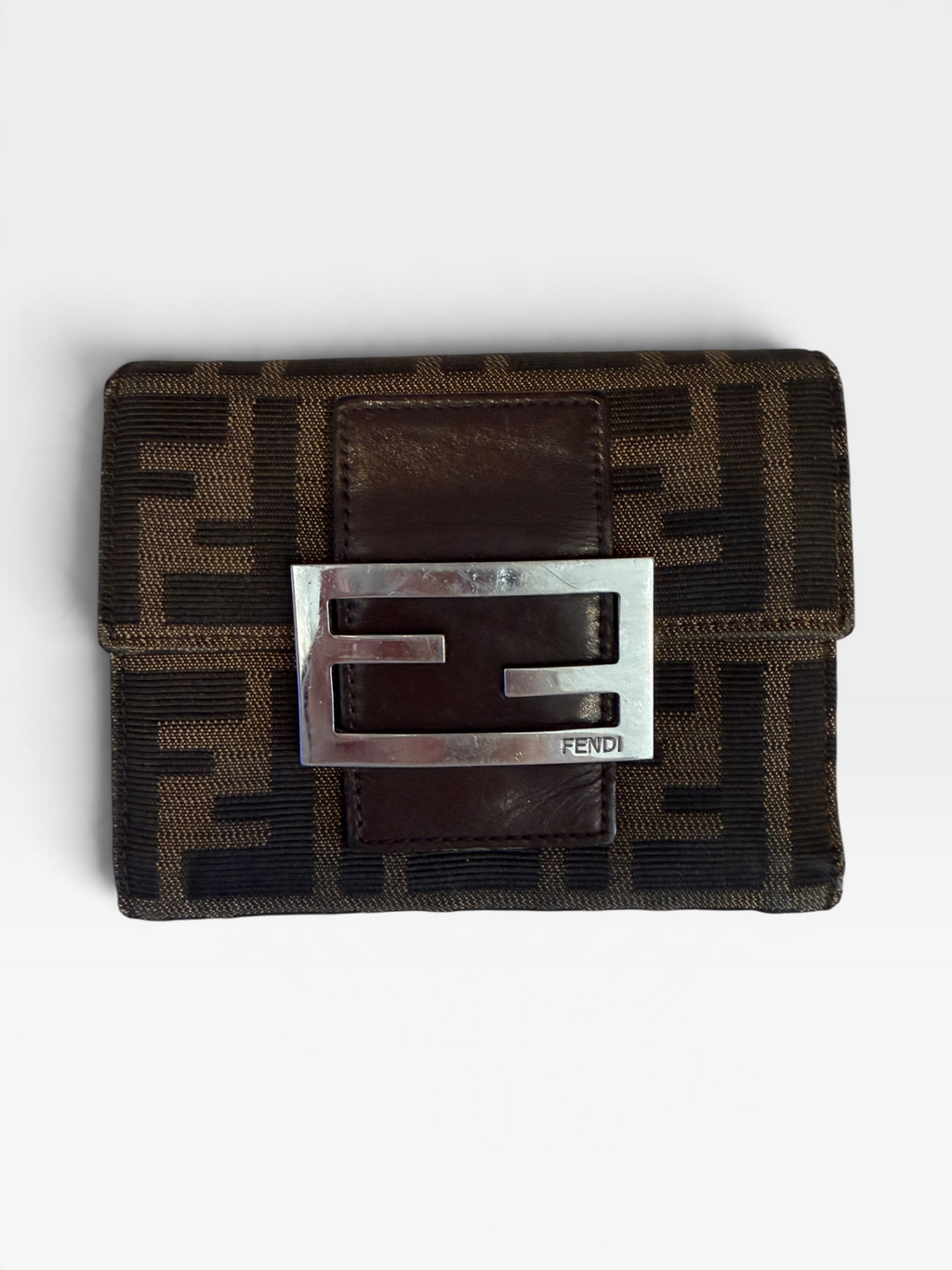 Fendi Brown Zucca Wallet with Box