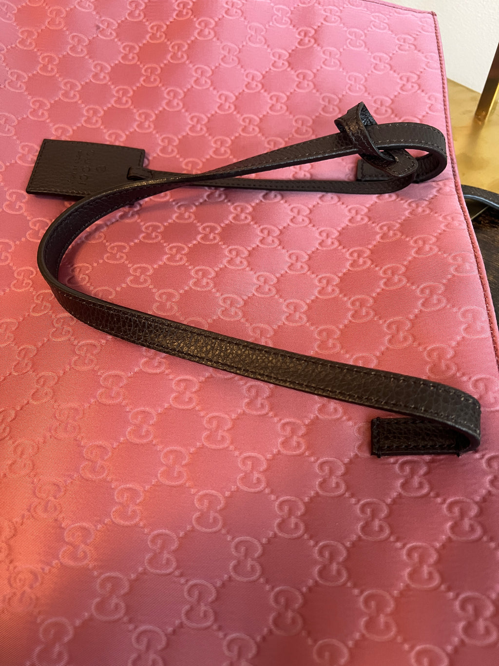 Gucci Pink Guccissima GG Monogram Shopper Tote