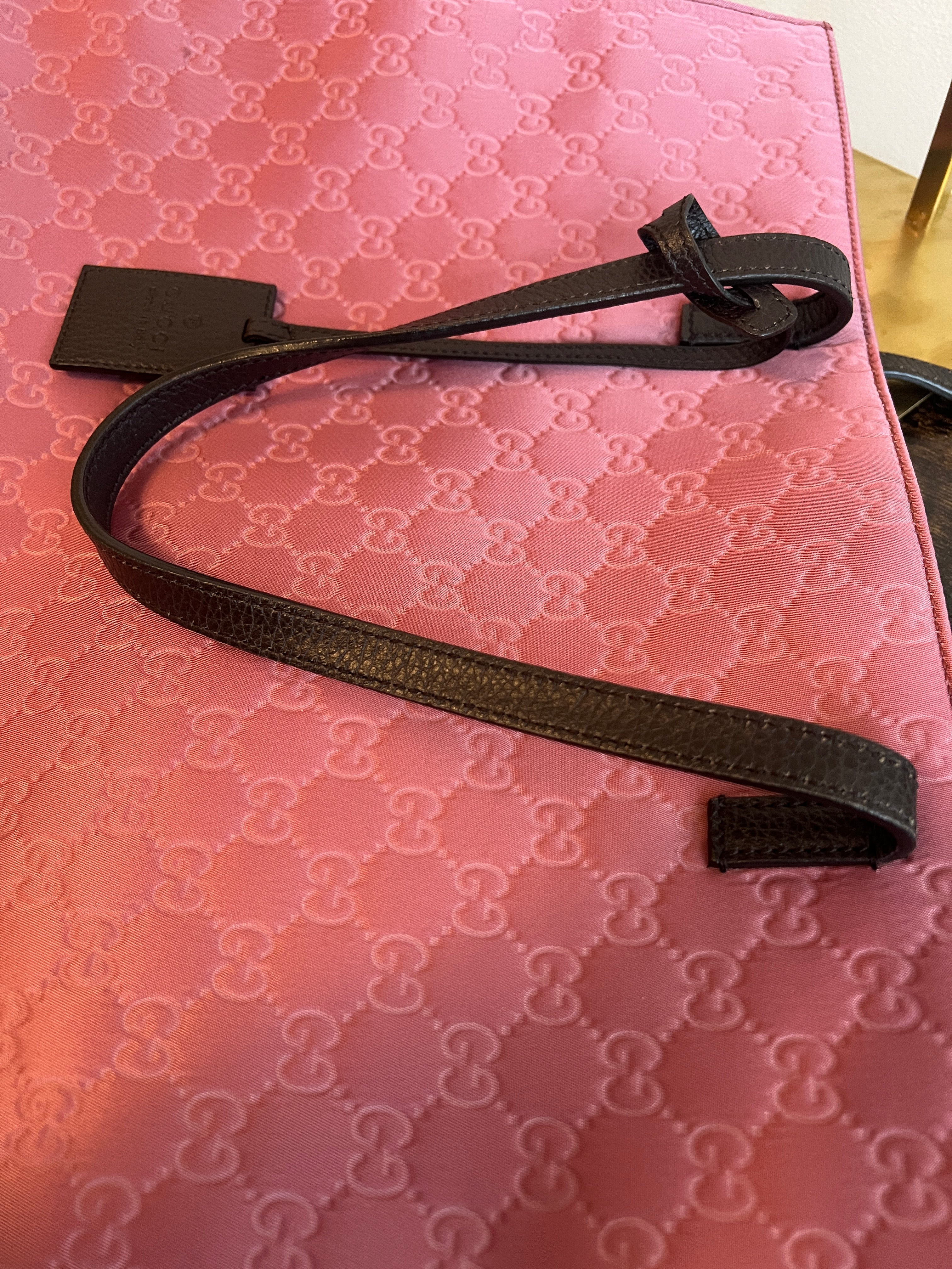 Gucci Pink Guccissima GG Monogram Shopper Tote