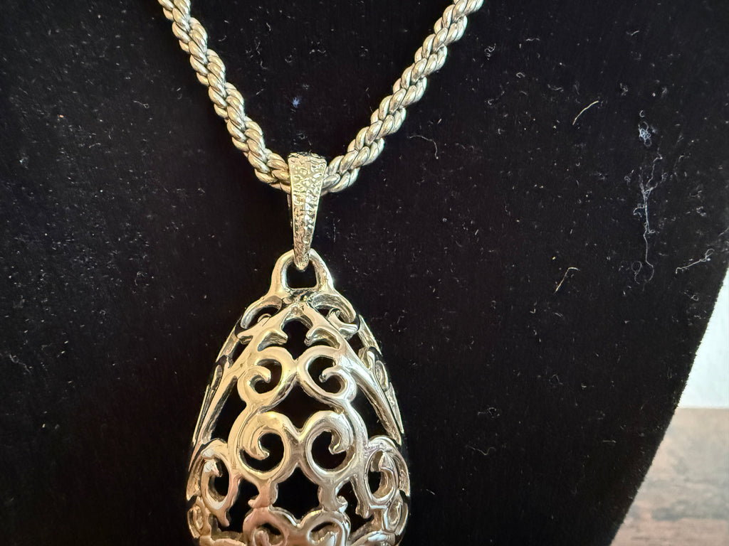 Vintage Yves Saint Laurent Silver rope chain Necklace