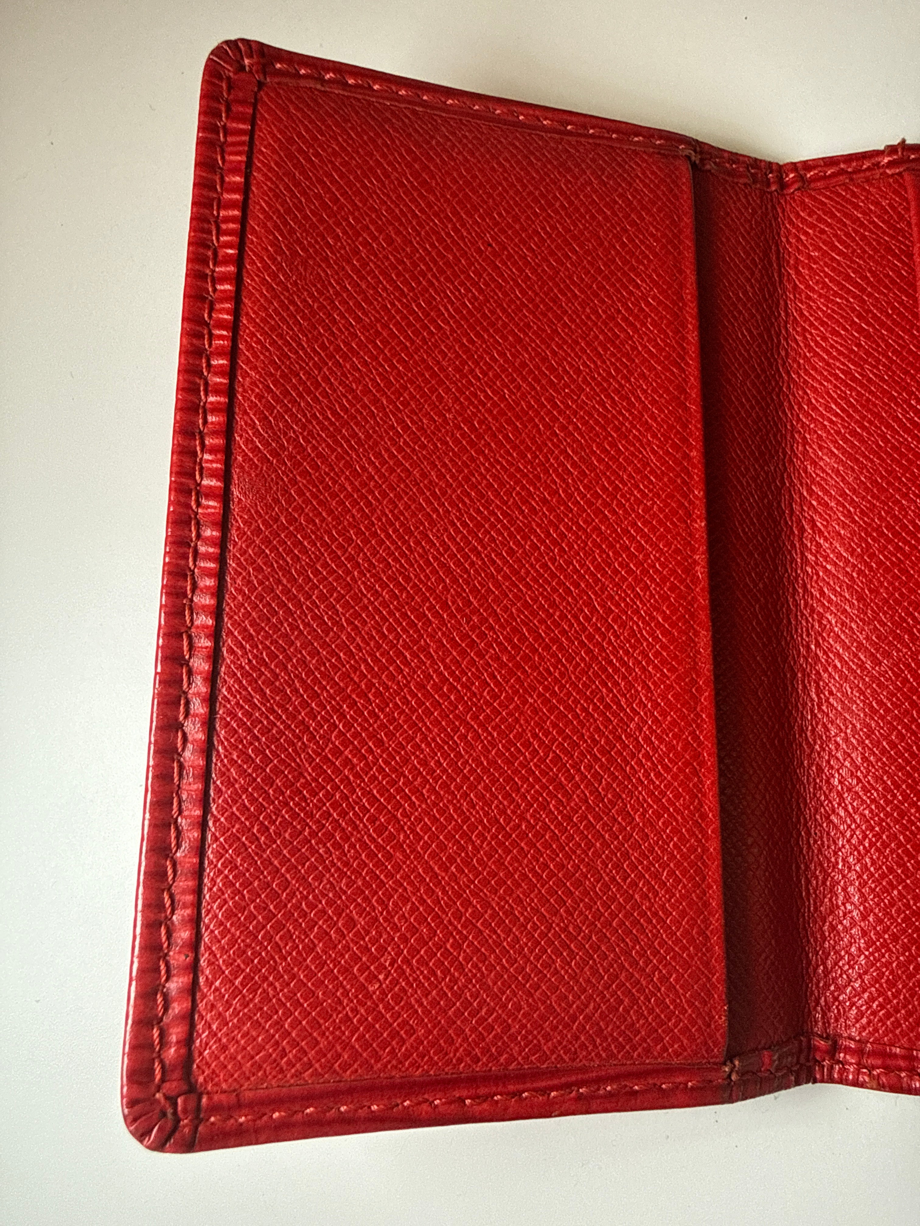 Louis Vuitton Red Epi Leather Card Case / Business Card Holder - Made in Spain