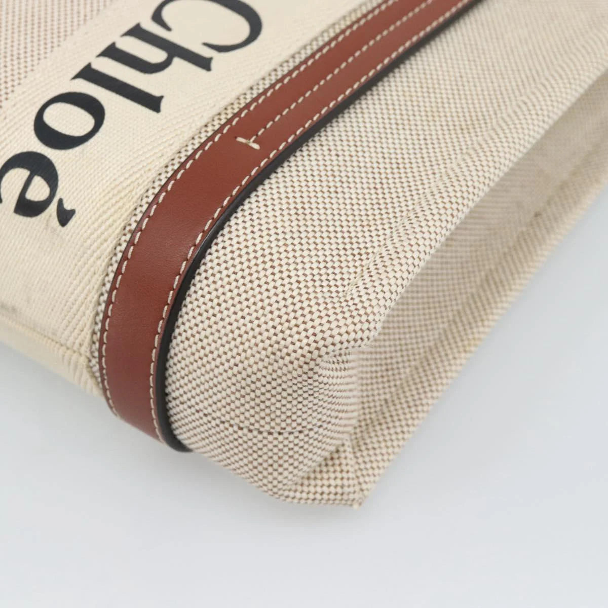 Chloe Woody Small Tote — Canvas & Leather, Signature Jacquard Straps