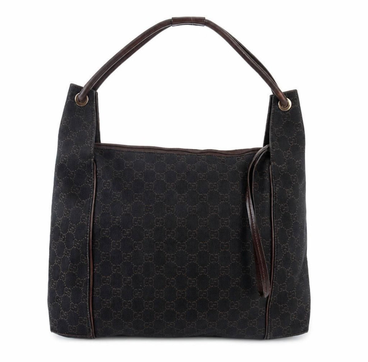 Gucci Monogram Hobo Canvas Shoulder Bag