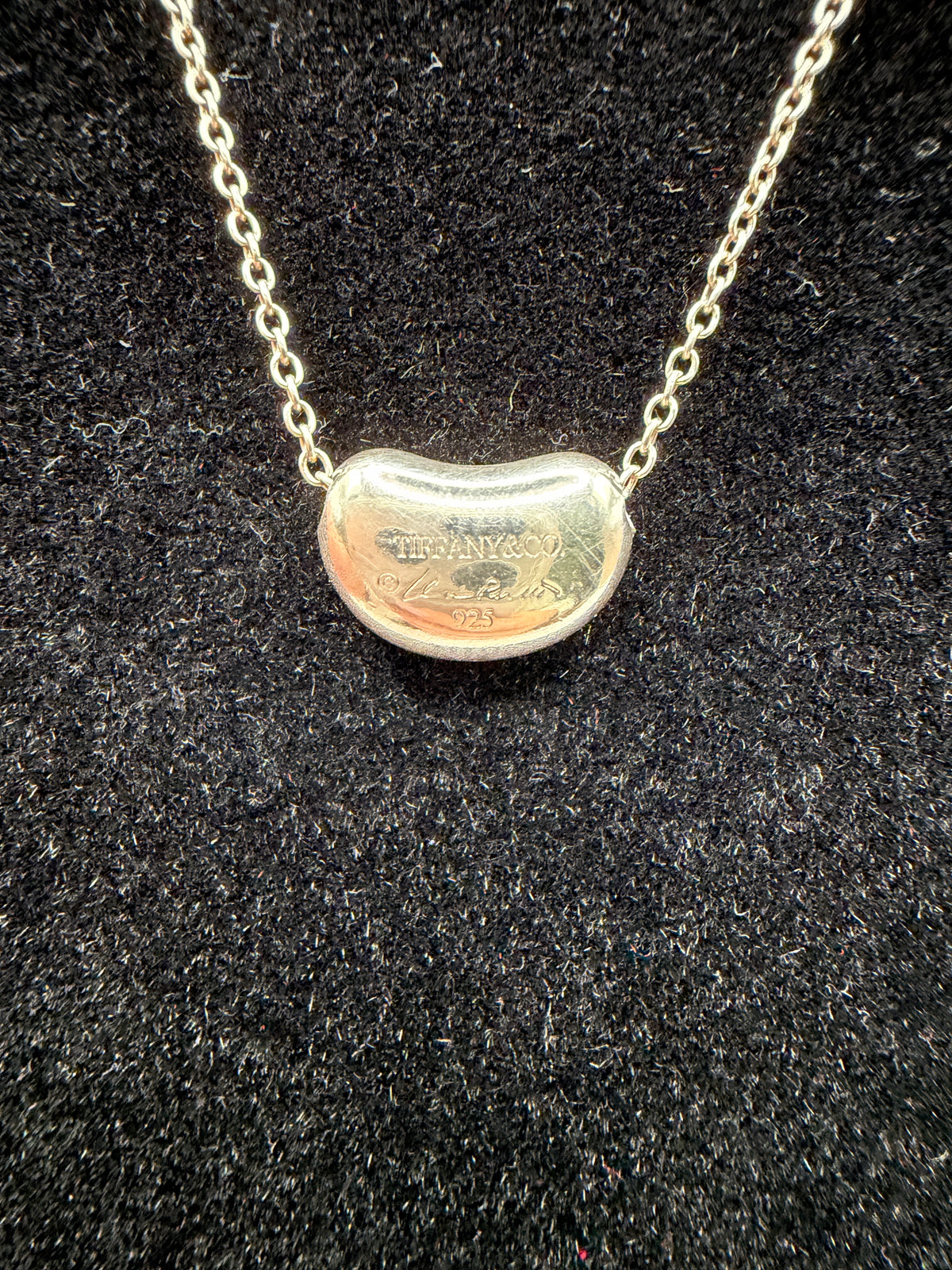 Tiffany & Co. Elsa Peretti Sterling Silver Bean Necklace