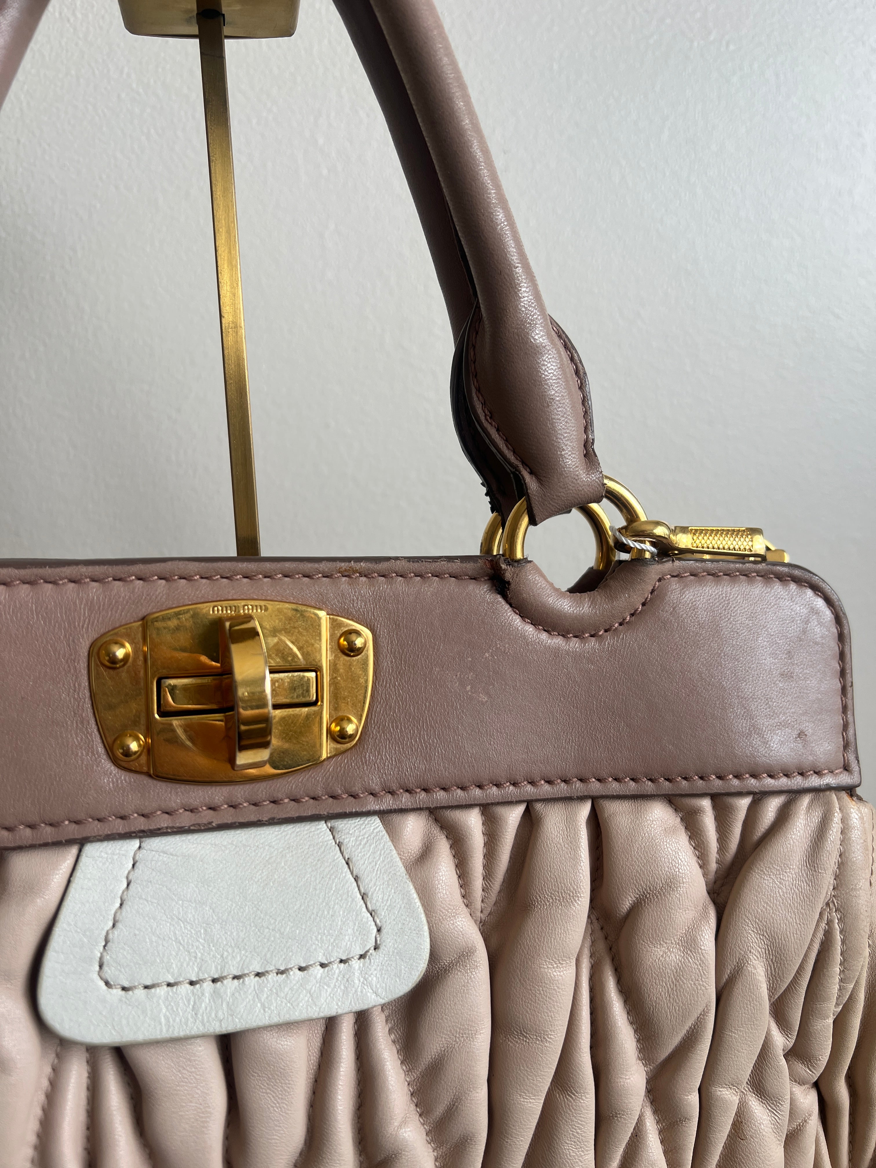 Miu Miu Matelassé Nappa Leather Satchel