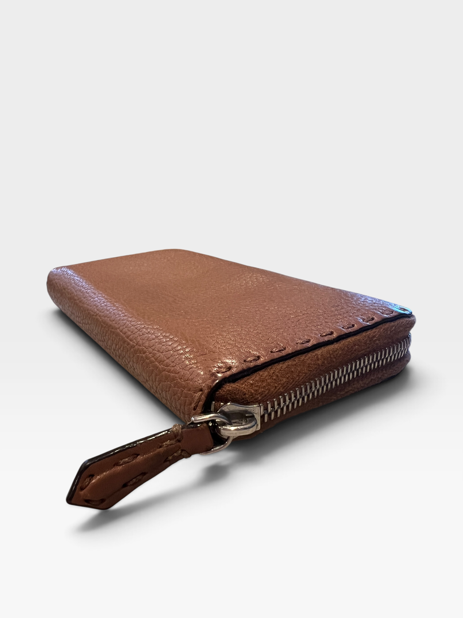 Fendi Selleria Leather Zip Around Wallet