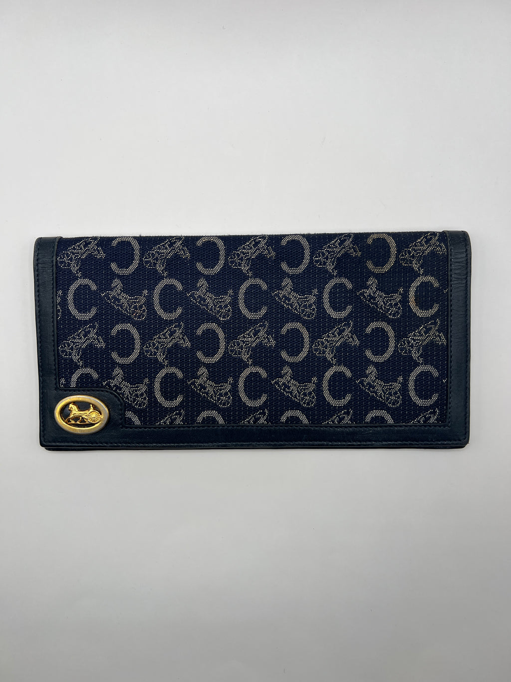 Céline Macadam Denim Horse Carriage Long Wallet