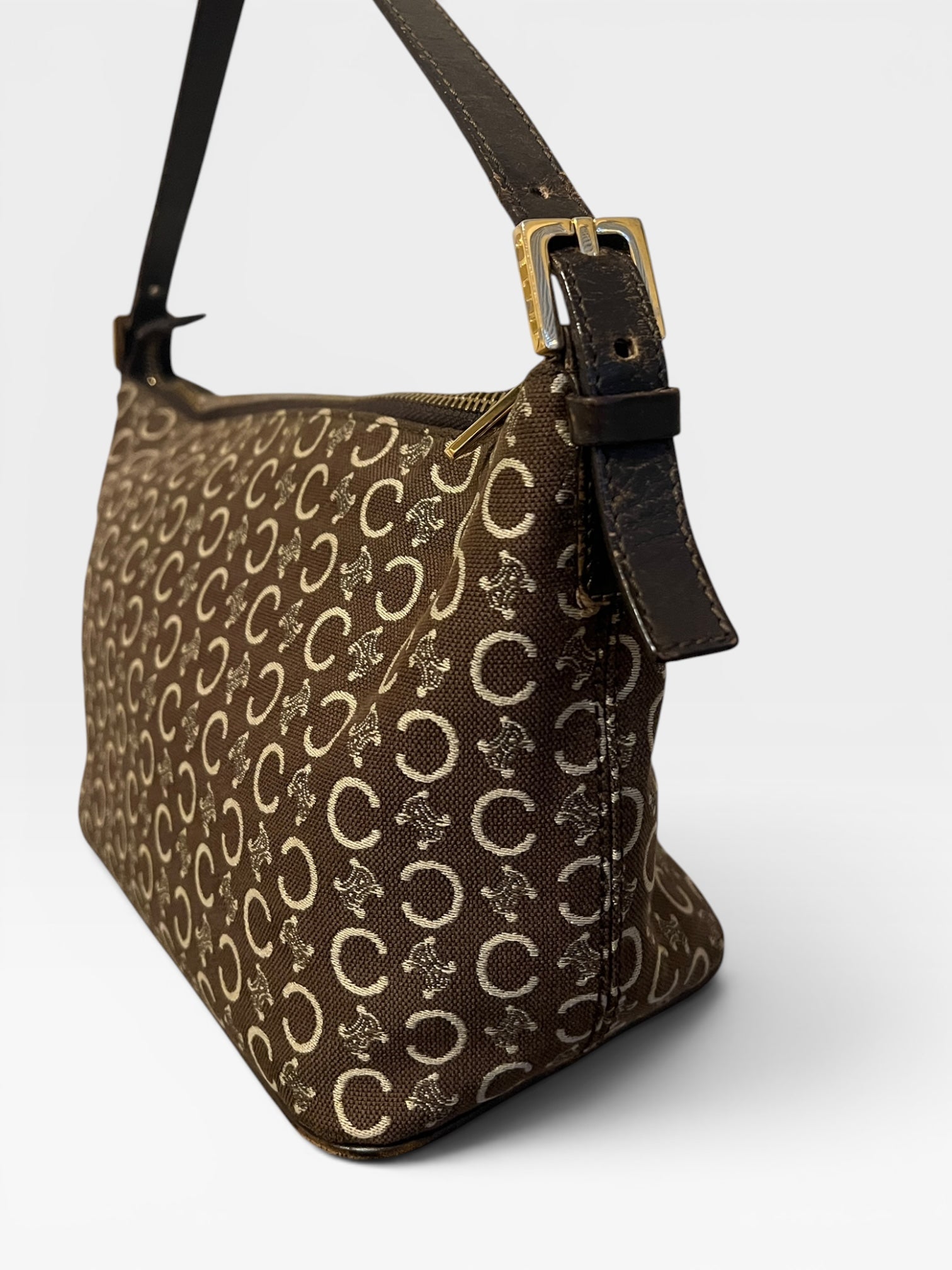 Celine Brown Macadam Canvas Pochette