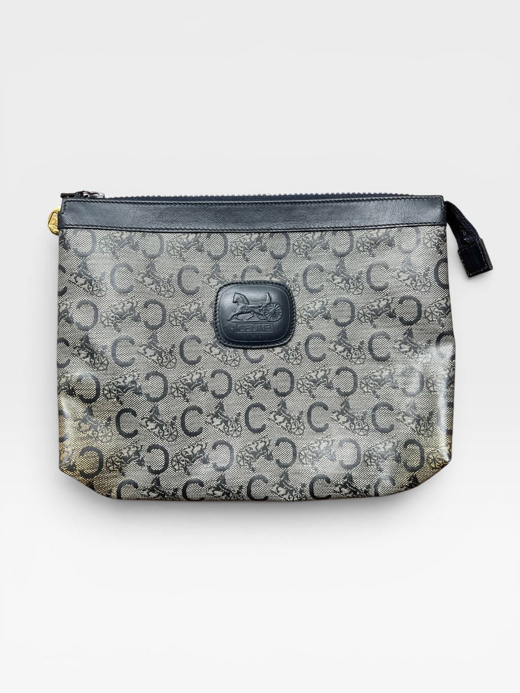 Celine Macadam Canvas Horse Carriage Zip Pouch