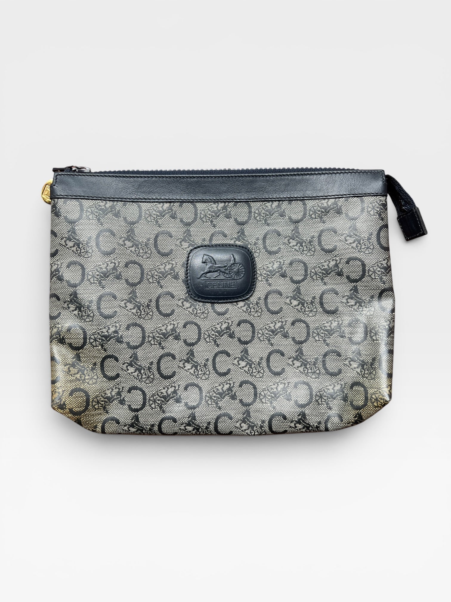 Celine Macadam Canvas Horse Carriage Zip Pouch